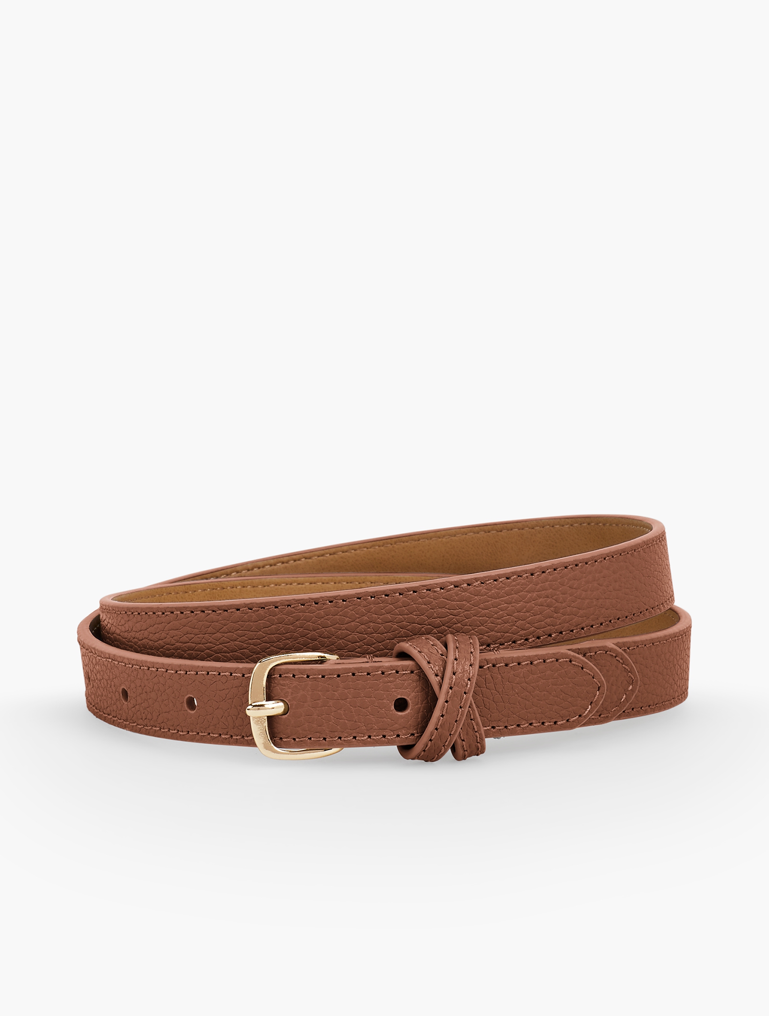 Talbots Plus Size Soft Pebbled Leather Belt New With Tag ?️ Soft Pebble Leather Covered Buckle Belt | Talbots main image 4