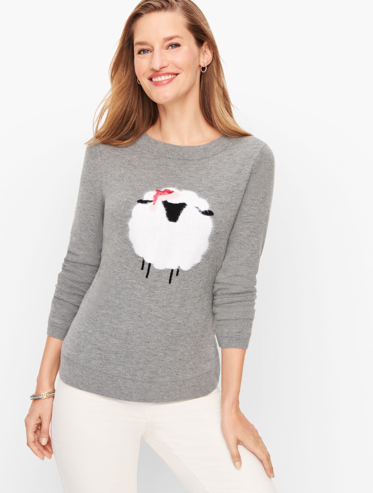 Wooly Sheep Crewneck Sweater | Talbots