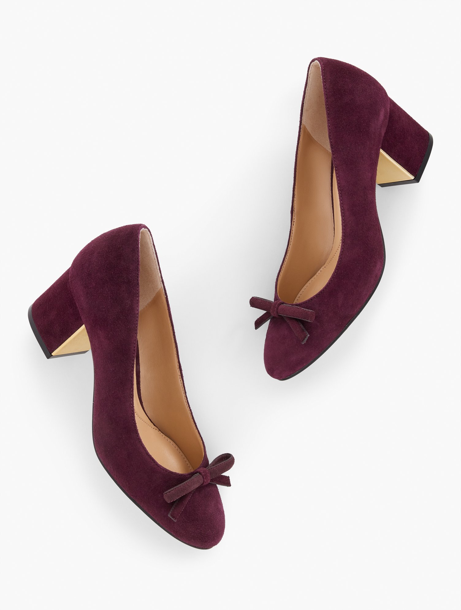 Talbots Isa Bow Pumps - Suede - Rich Burgundy - 10m