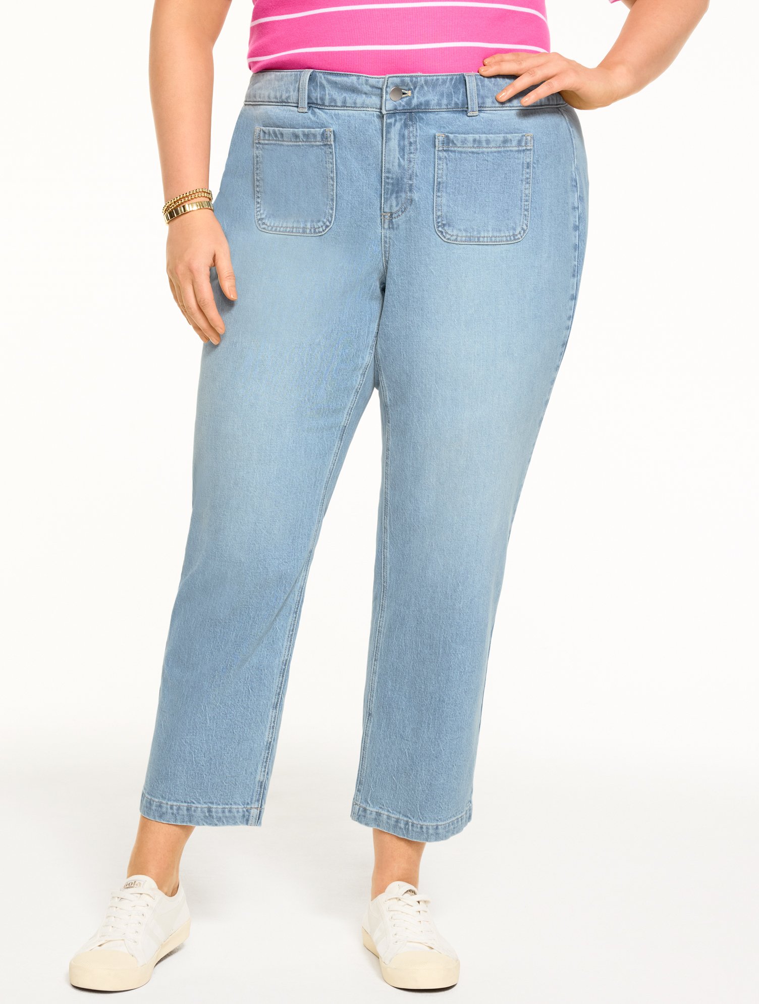 Straight Ankle Jeans - Piazza Wash