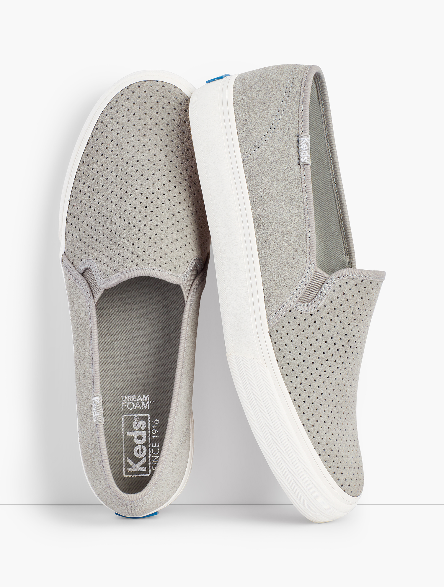 Keds(R) Double Decker Perf Suede Slip-On Sneakers Talbots