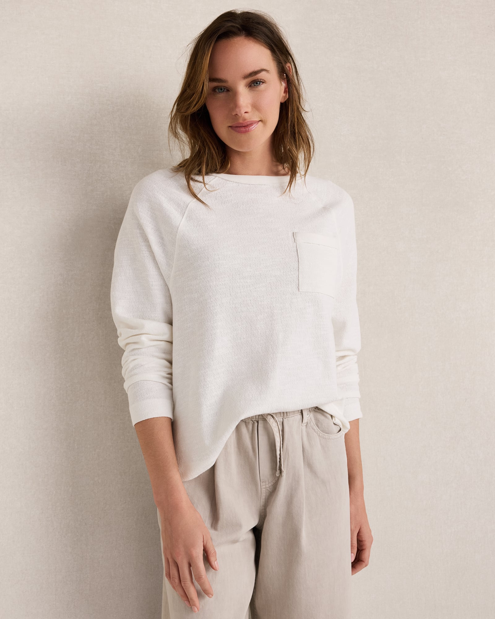 Cotton Slub Jersey Raglan Top