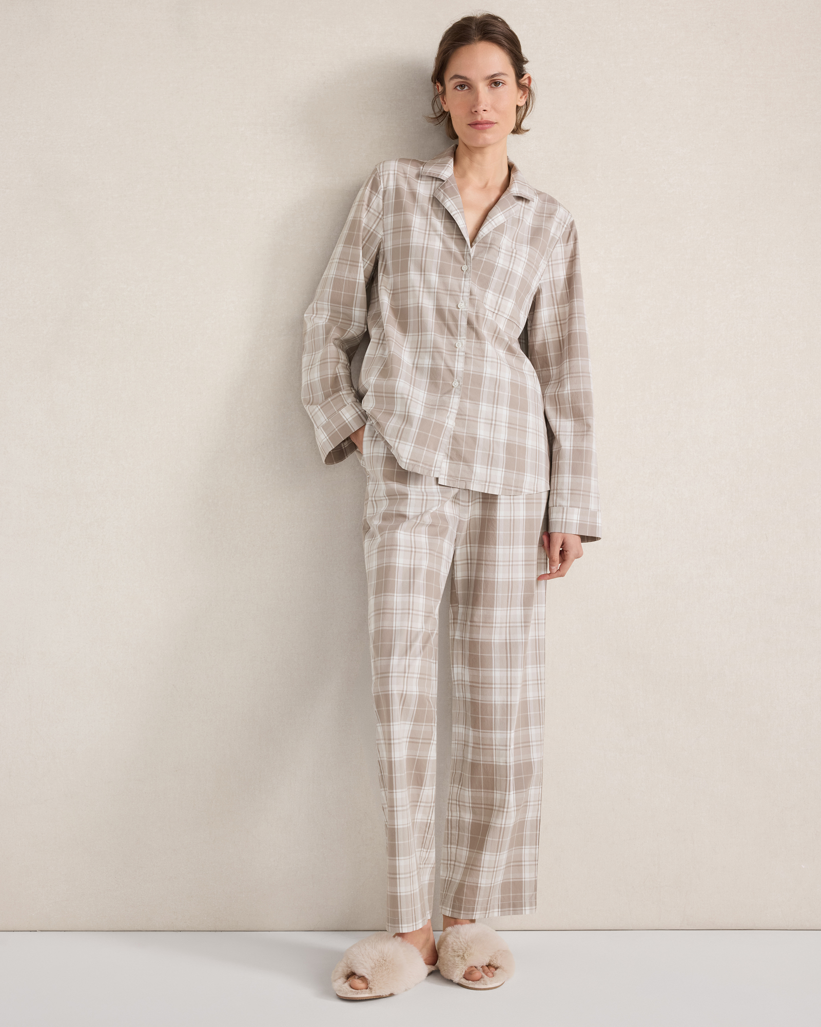 Organic Cotton Poplin Classic Plaid Pajama Pants