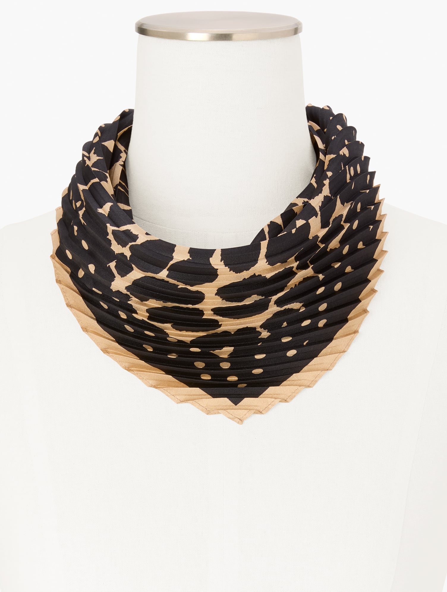 Dots & Animal Pleated Silk Square Scarf | Talbots