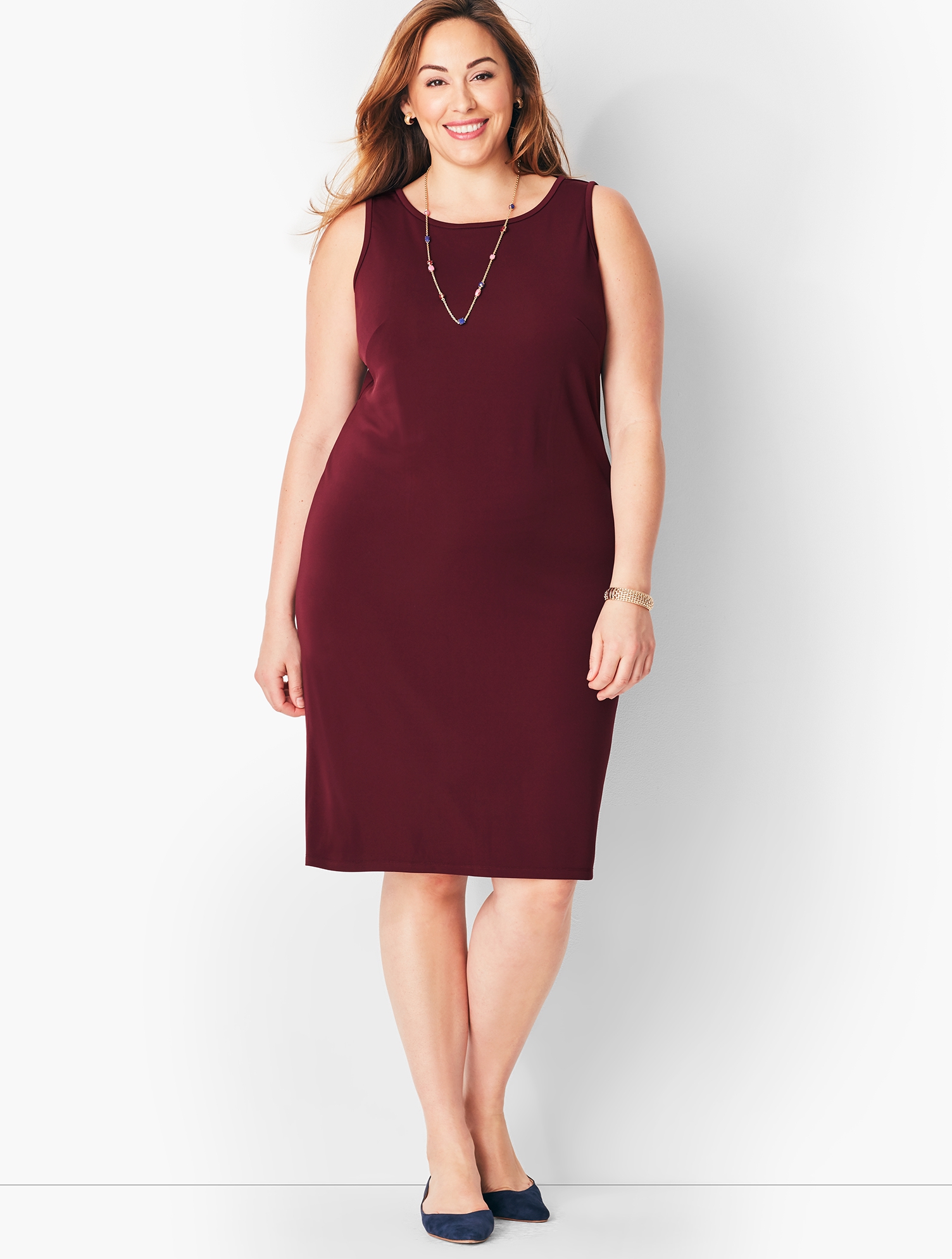 sleeveless jersey shift dress Eileen Fisher Sleeveless Jersey Shift Dress