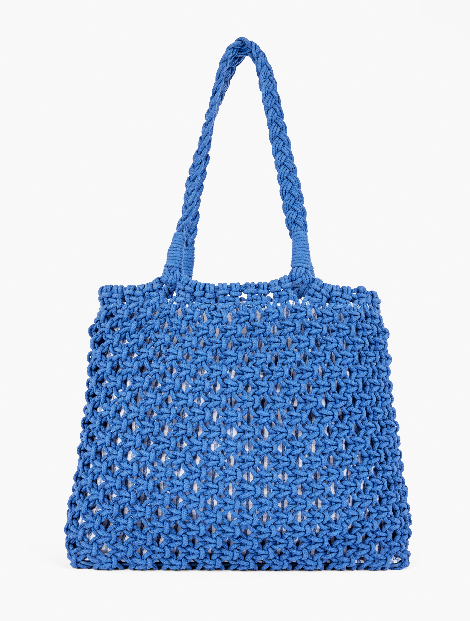 TALBOTS KNOTTED CORD TOTE - BLUE IRIS - 001 - 100% COTTON TALBOTS