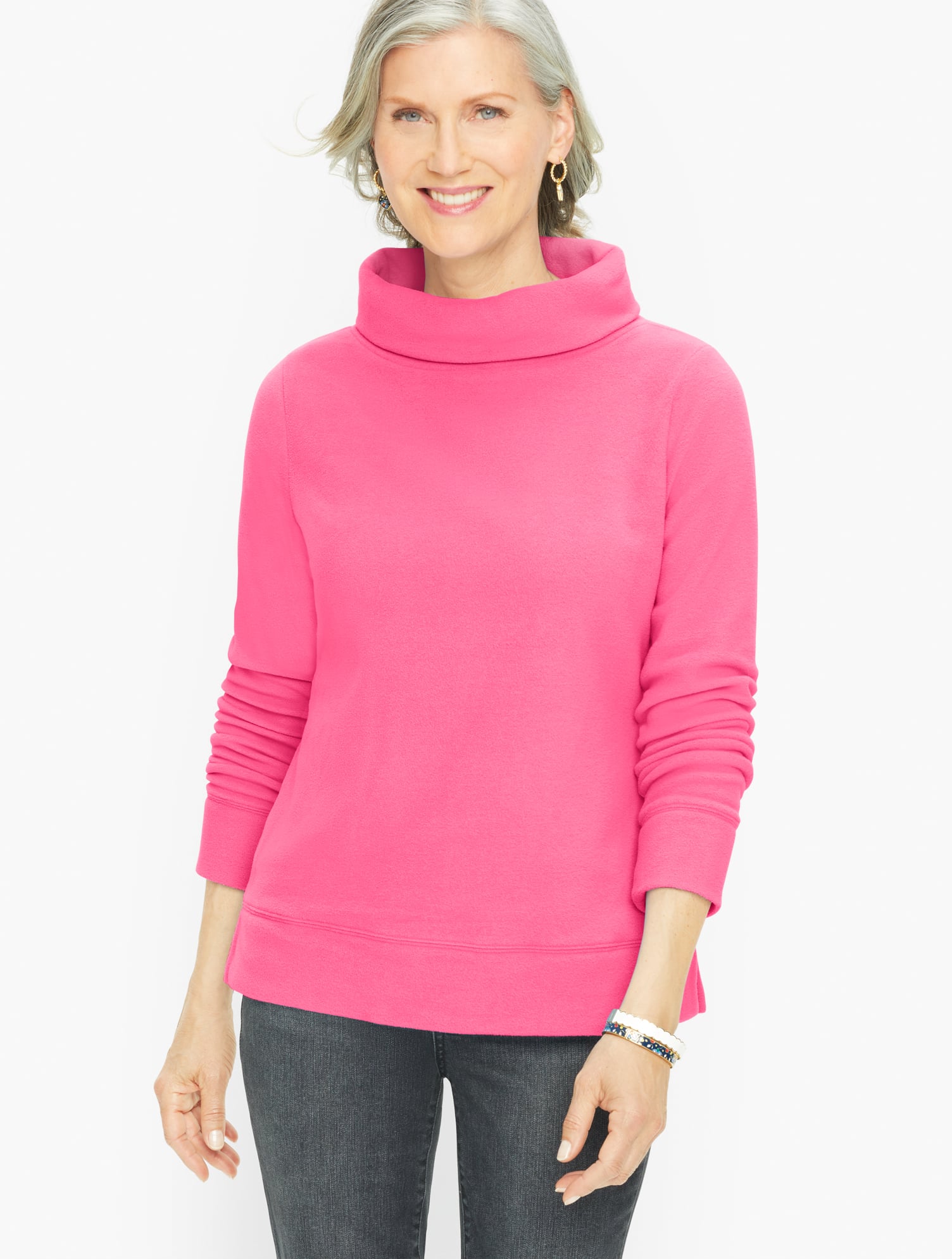 Microfleece Funnel Neck Pullover | Talbots