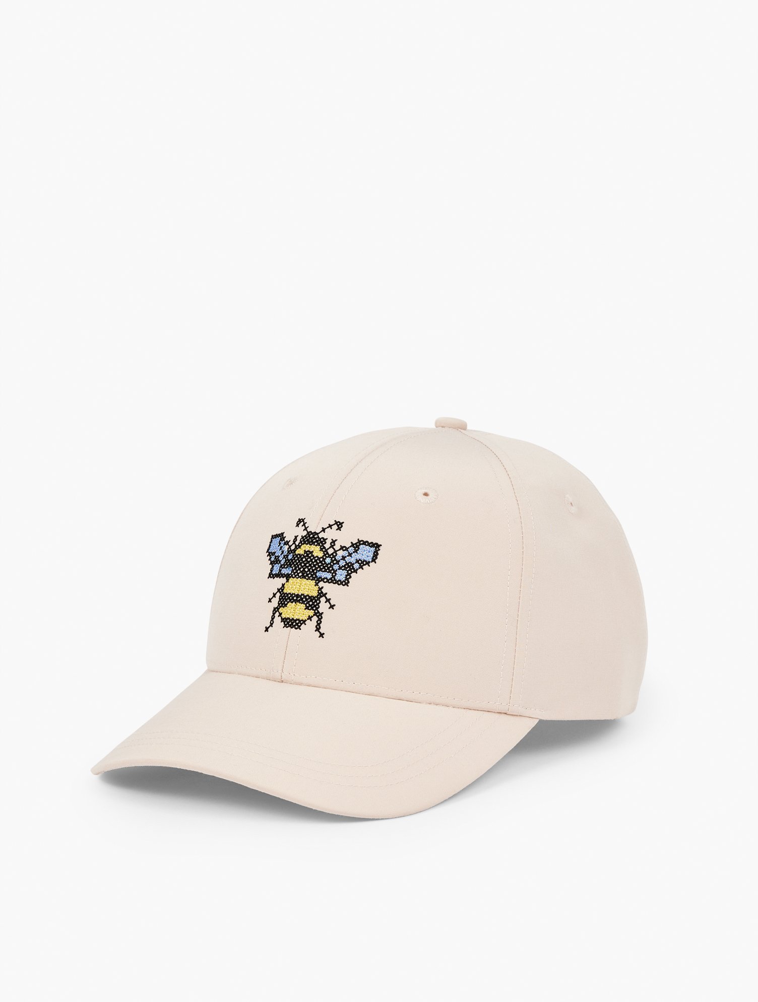 Talbots Bee Needlepoint Baseball Cap - Khaki - 001  In Gold