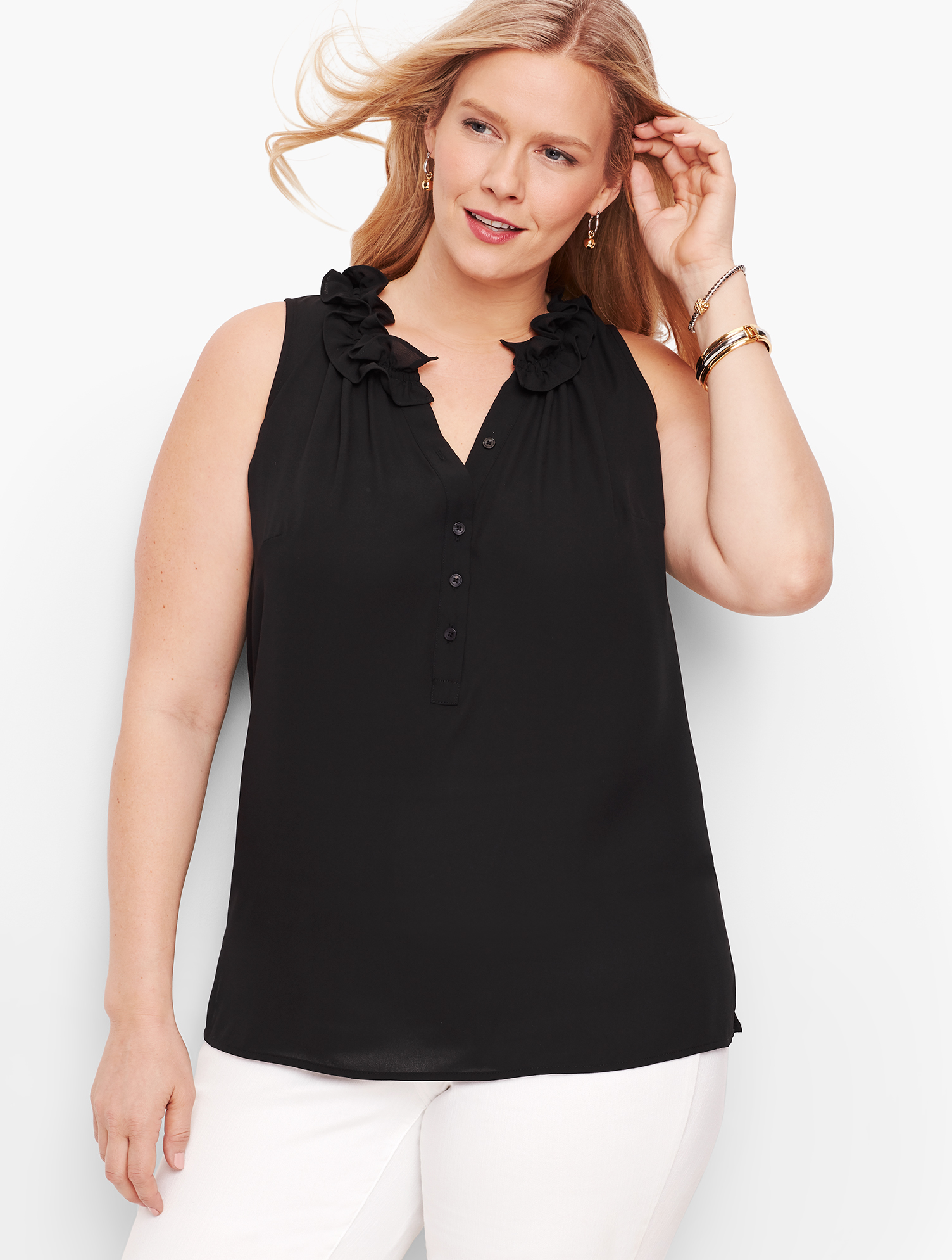 Top Sans Manches Tua Tua à Col Halter Avec Volants - Taille S, Couleur Orange
