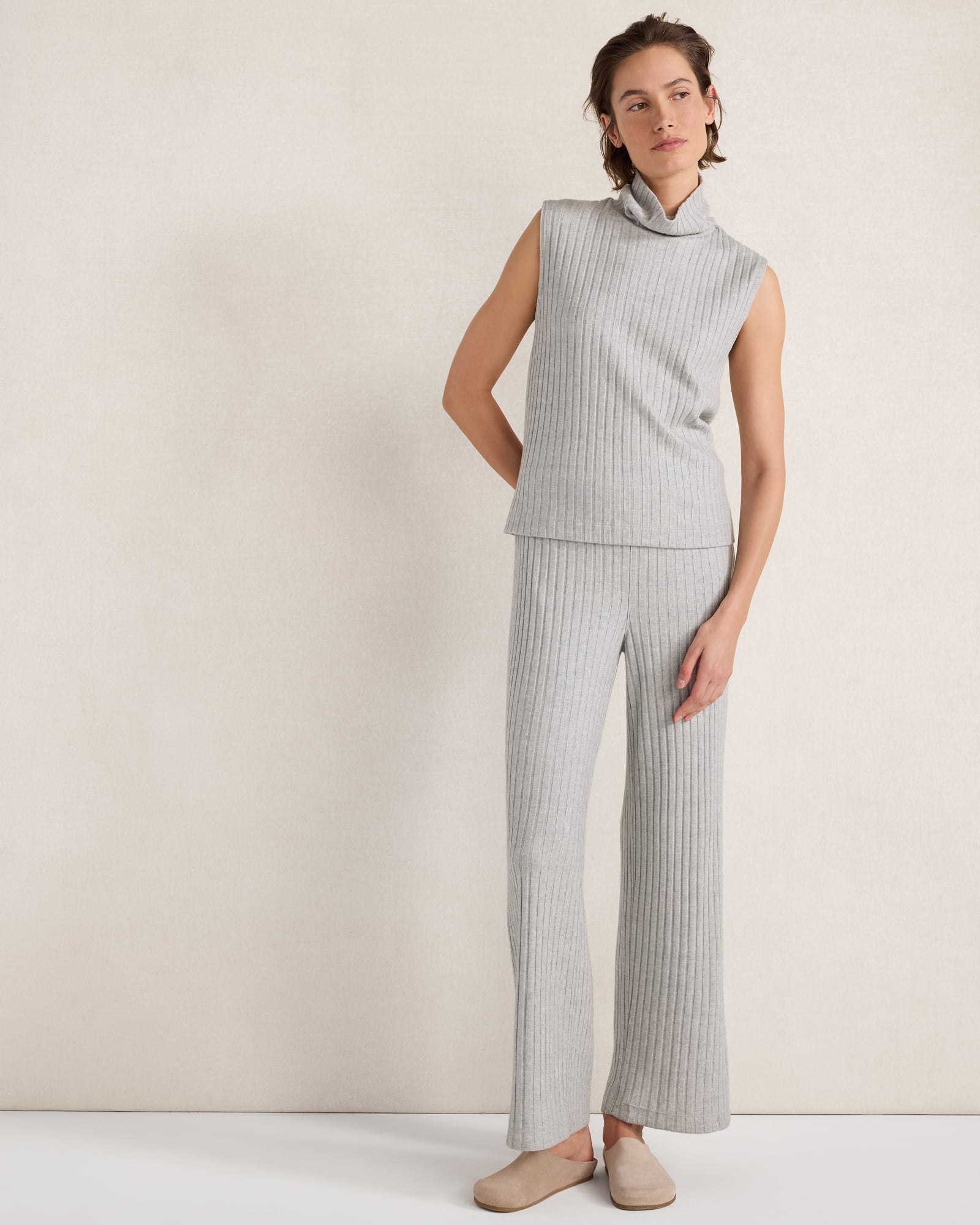 Wide Rib Leg Pants