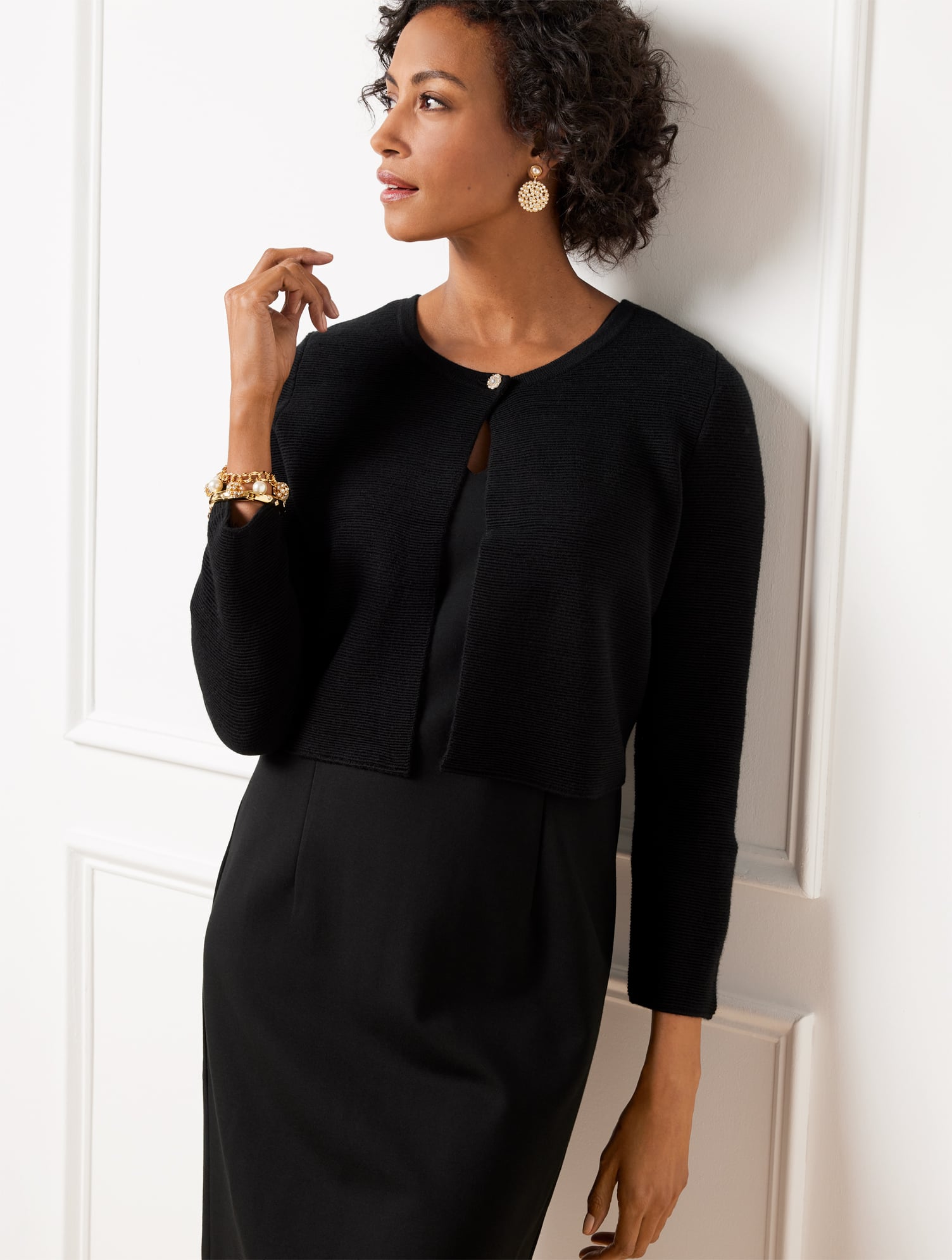 Ruby Talbot Talbots Crystal Button Shrug - Dark Ruby - Xl | ModeSens