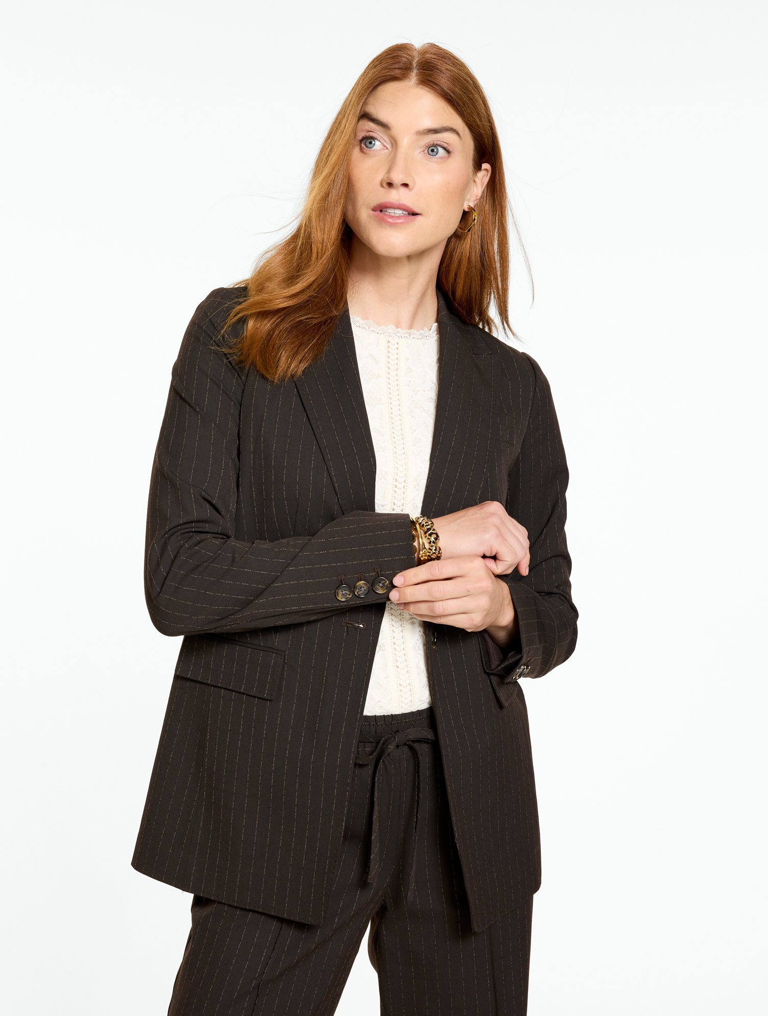 Pickstitch Pinstripe Blazer