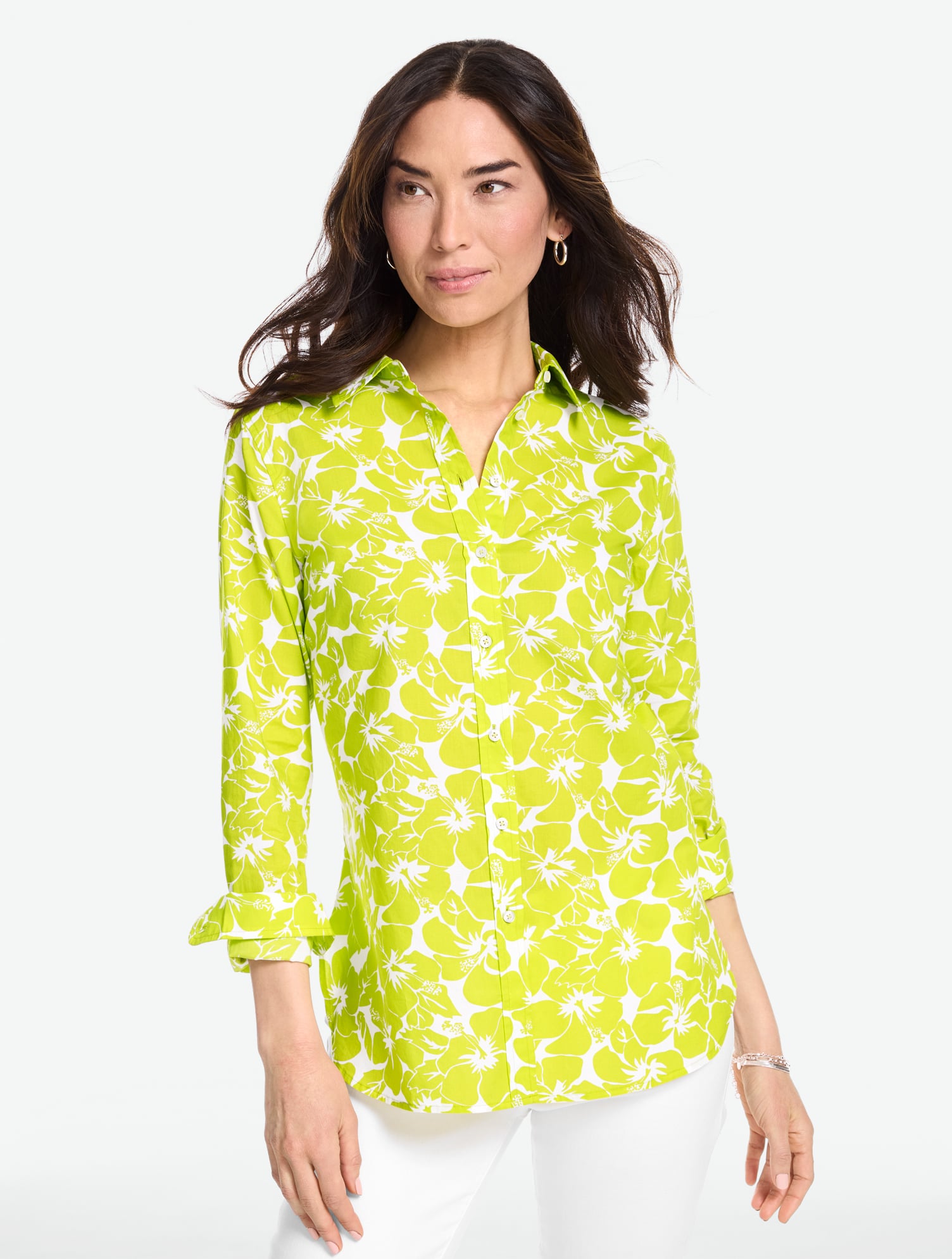 Embroidered Poplin Top | Talbots
