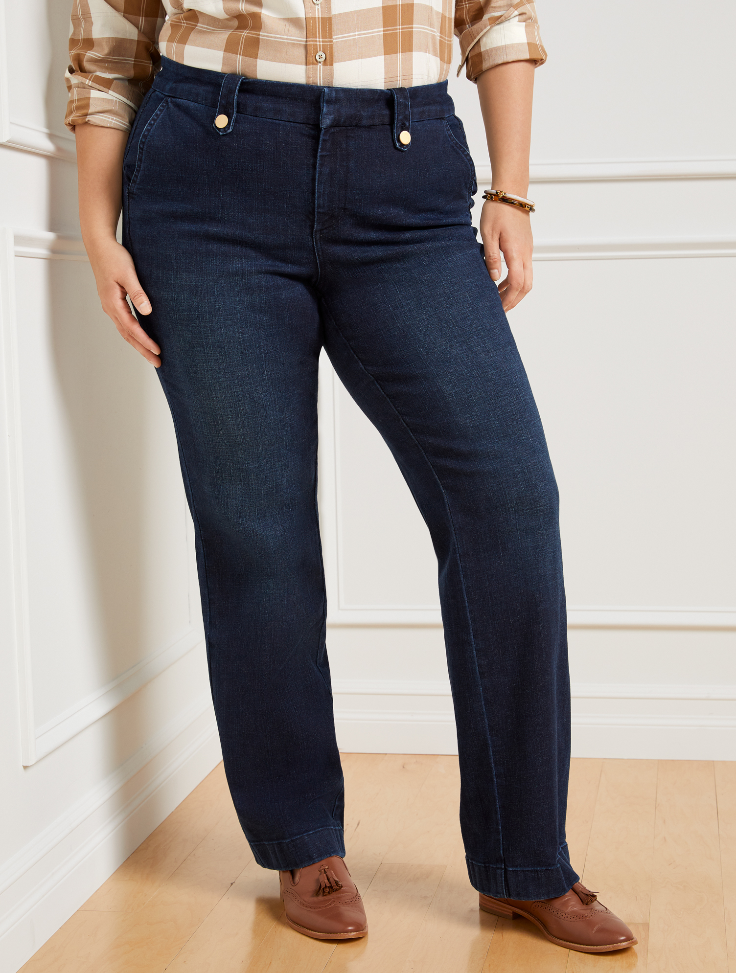 Talbots Plus Size Wide Leg Jeans Moonlit Wash 22 ModeSens