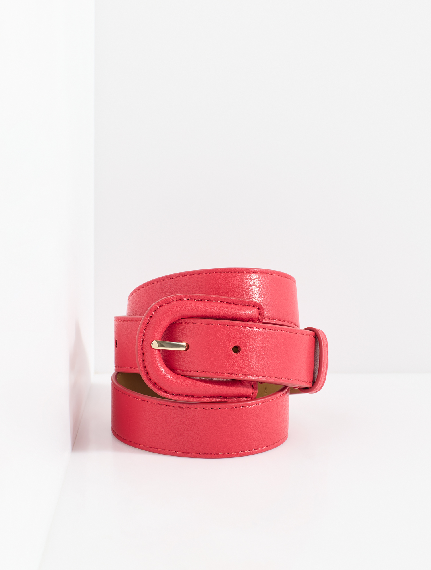 D-Buckle Leather Belt