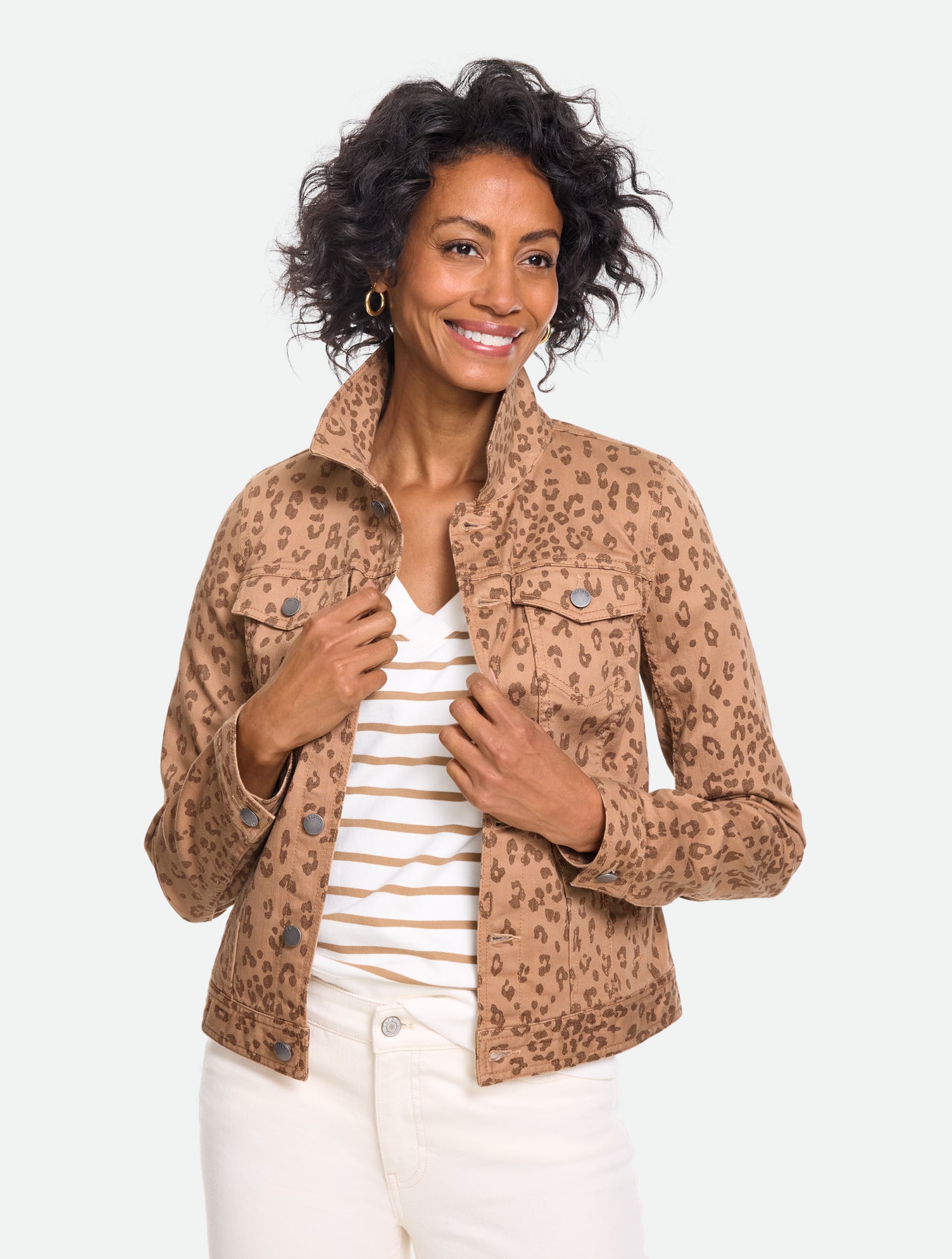 ジャケット・アウター bang bang bullet  BASIC AND ACCENT Classic Jean Jacket - Modern Leopard | Talbots