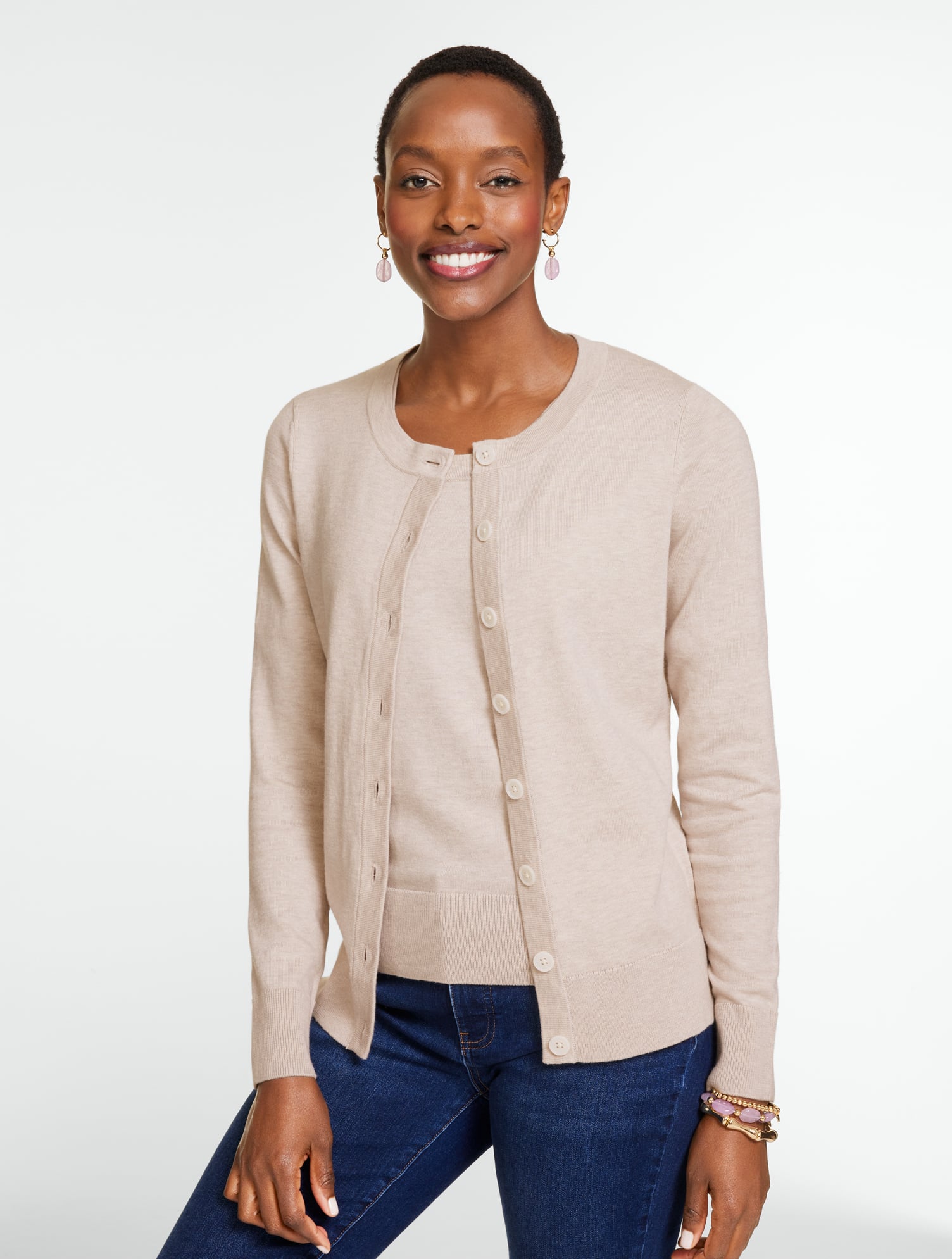 Milano Stitch Johnny Collar Sweater - Stripe | Talbots