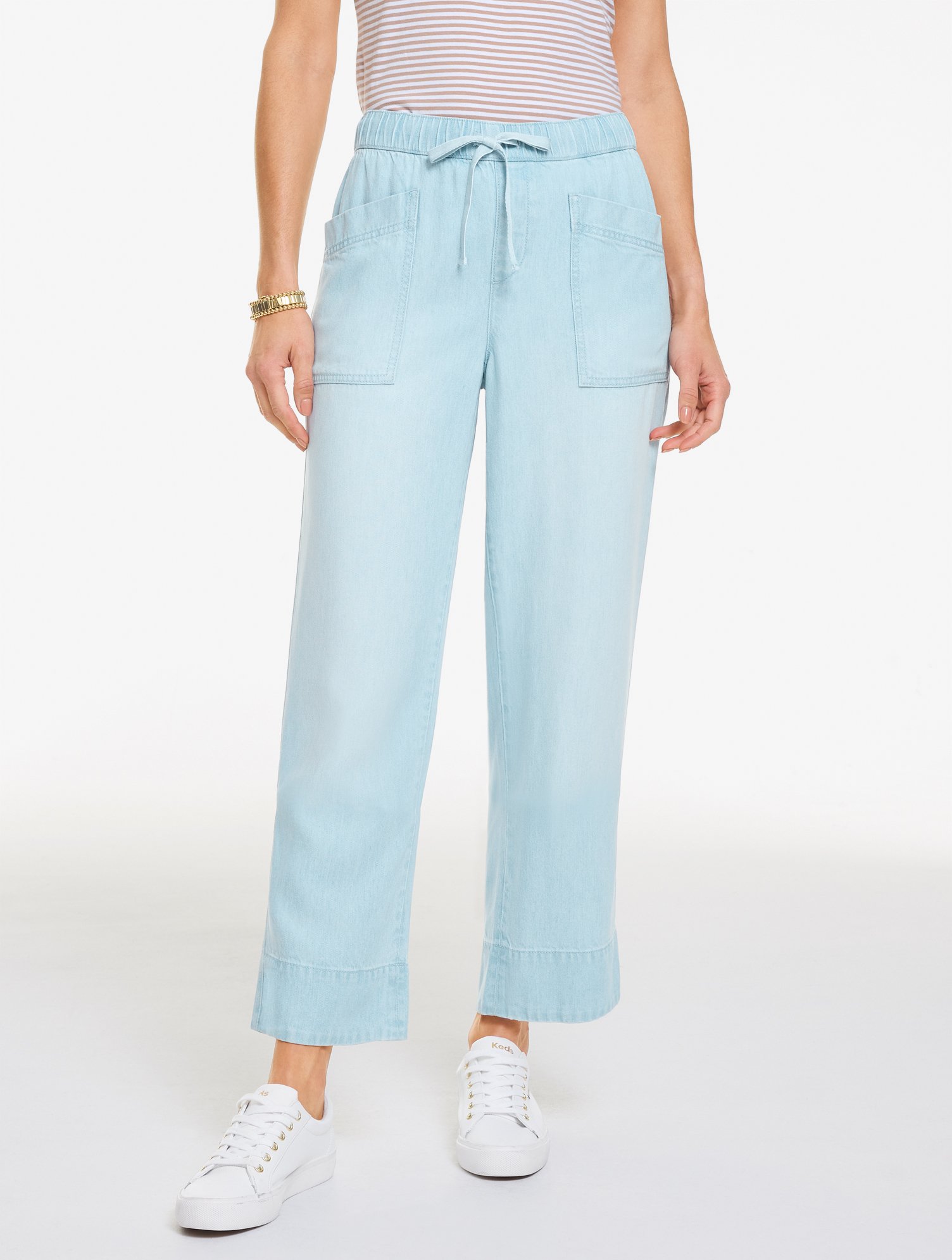 Straight Crop Pull-On Jeans - Milano Wash
