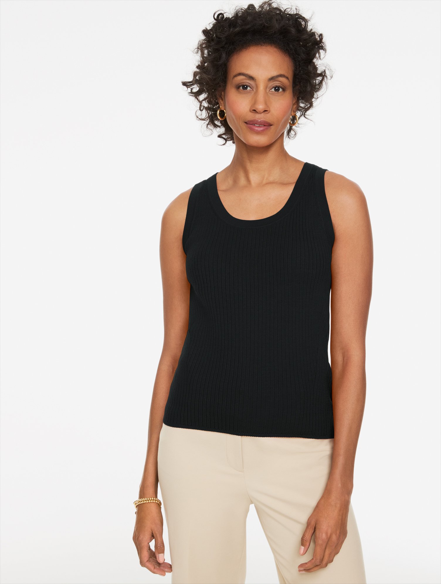 Ribbed Scoop Neck  Tank