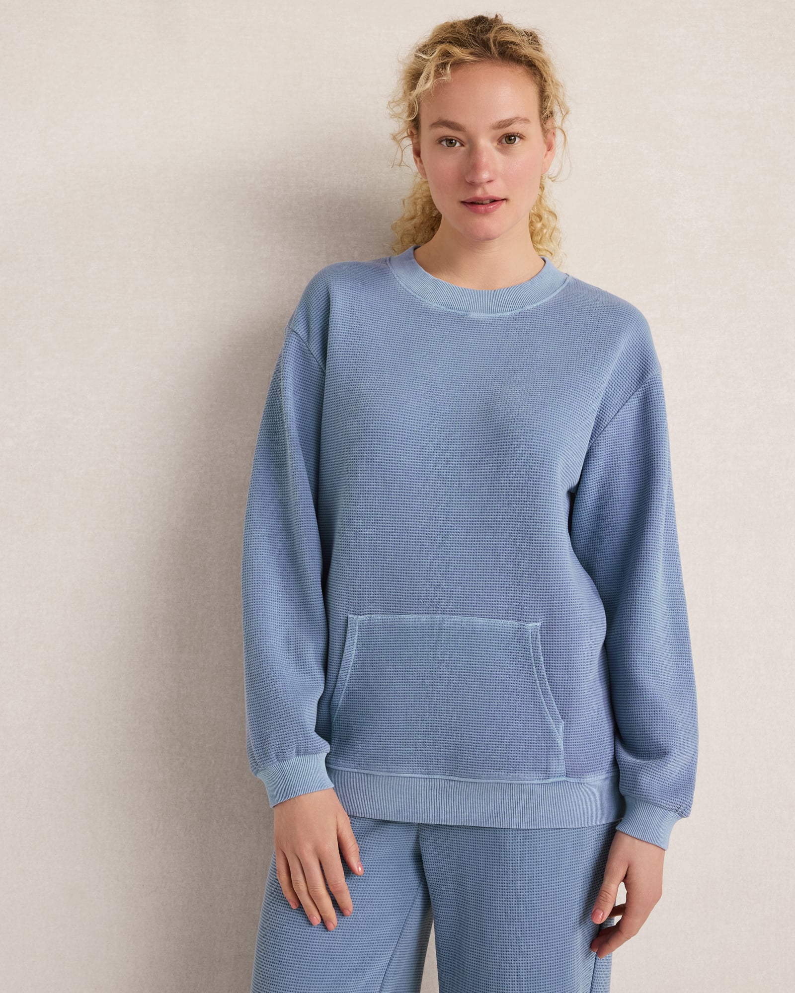 Resti Organic Cotton Waffle Pocket Crewneck | Haven Well Within