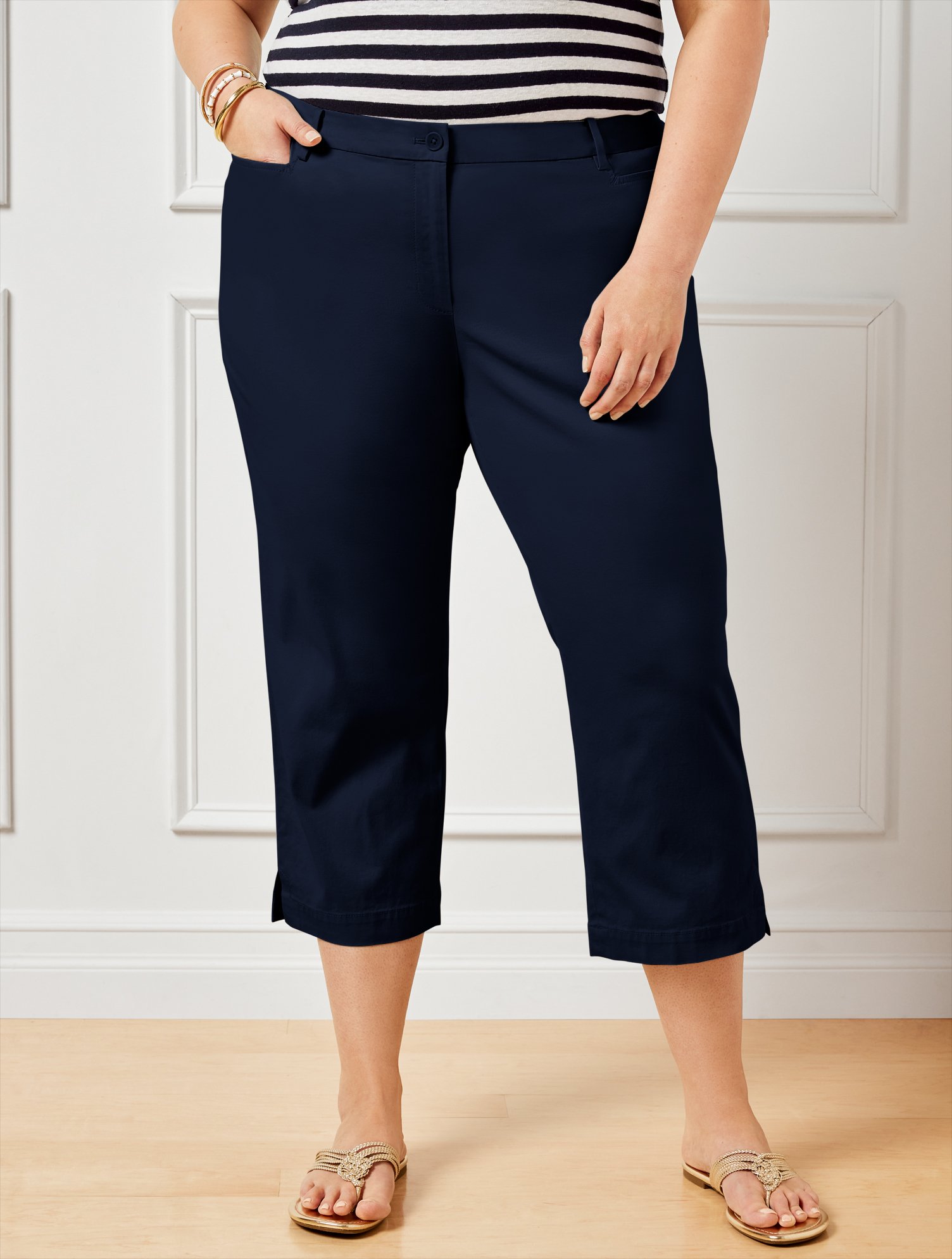 Talbots Plus Size - Perfect Skimmers Pants - Blue - 24