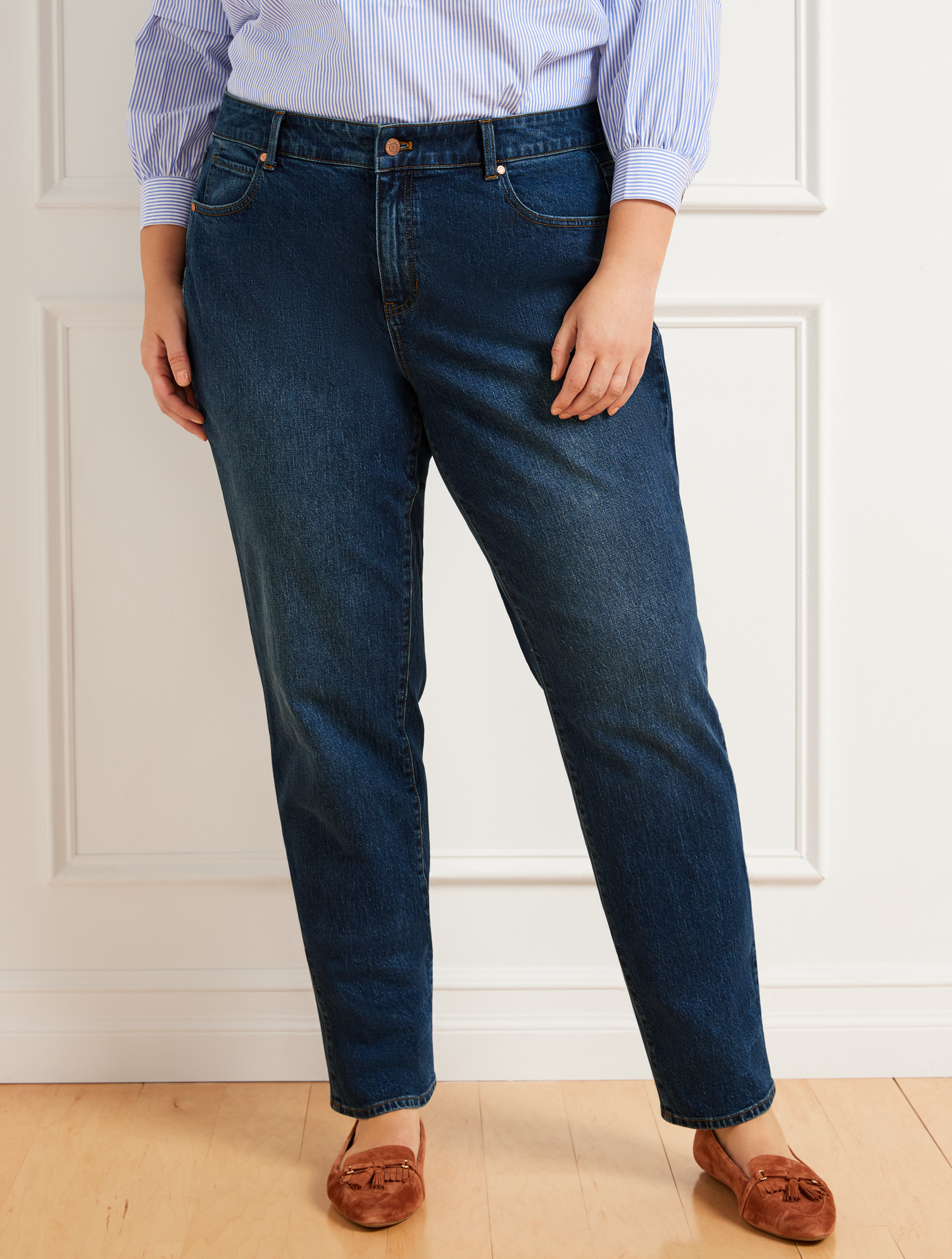 Talbots Plus Size - High Waist Relaxed Jeans - Huron Wash - 22
