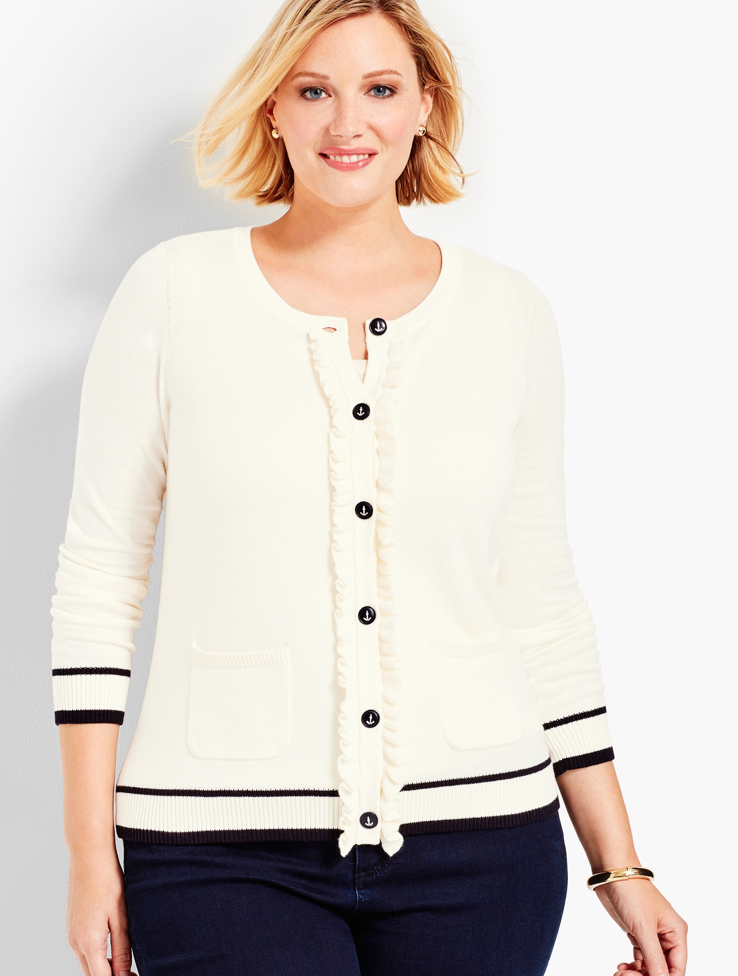 Ruffle-Front Cardigan Sweater | Talbots