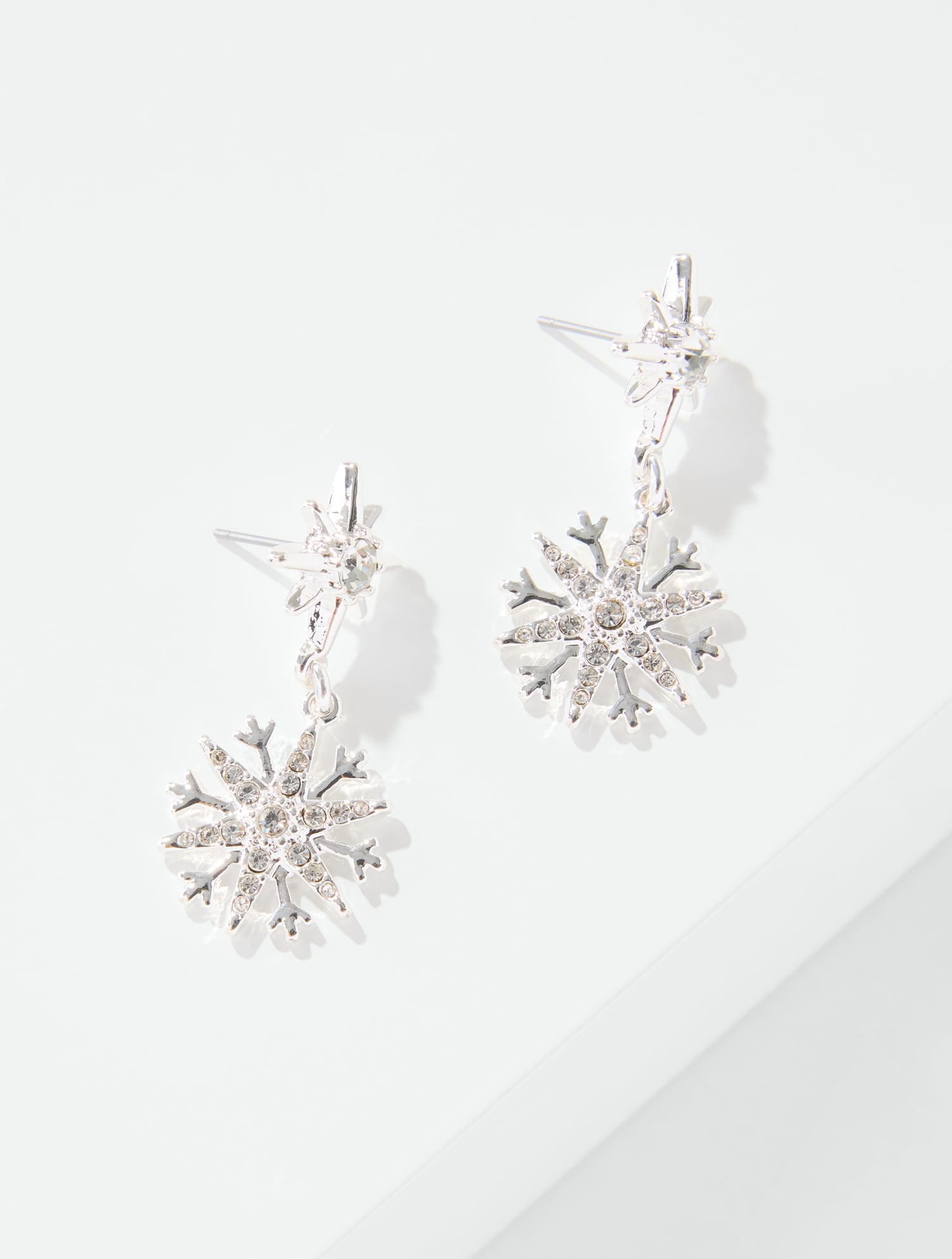Sparkling Snowflakes Drop Earrings