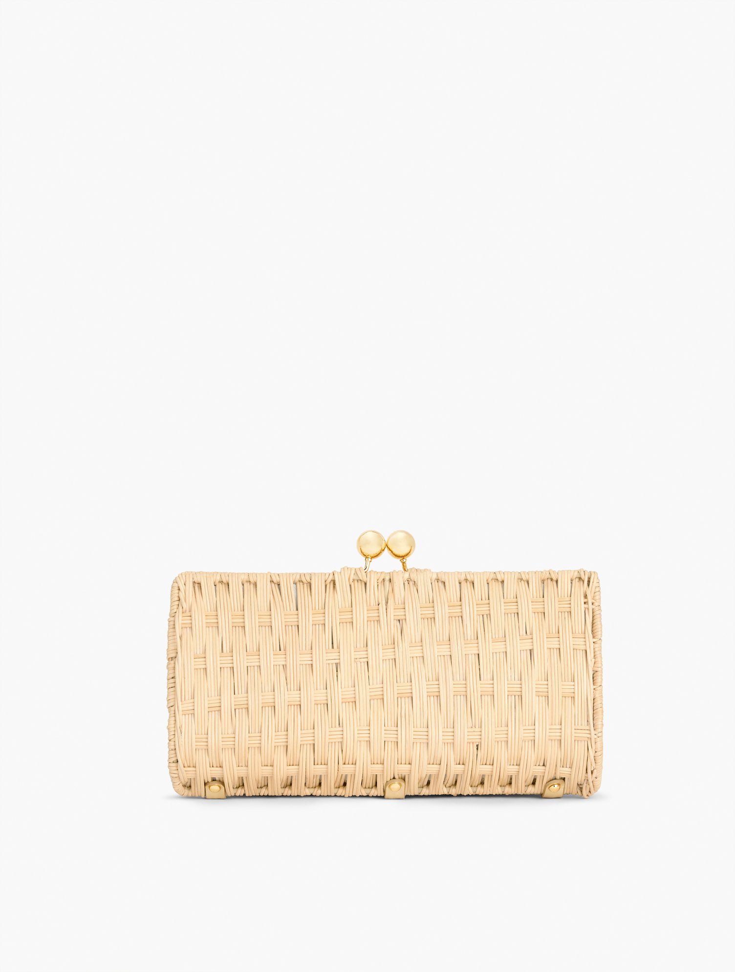 TALBOTS WICKER FRAME CLUTCH - NATURAL - 001 TALBOTS