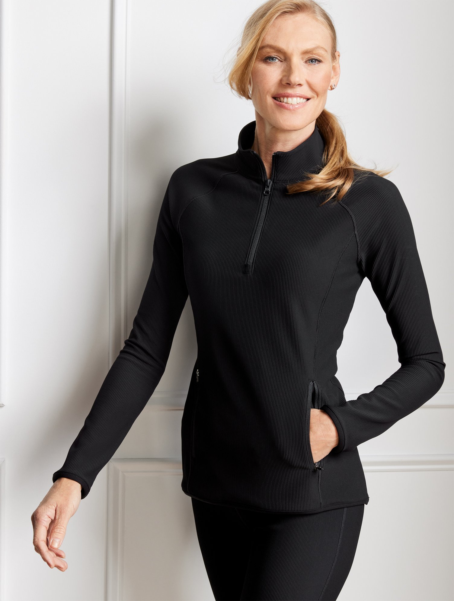 BoTT・HALF-ZIP DS KNIT TexturedDouble-