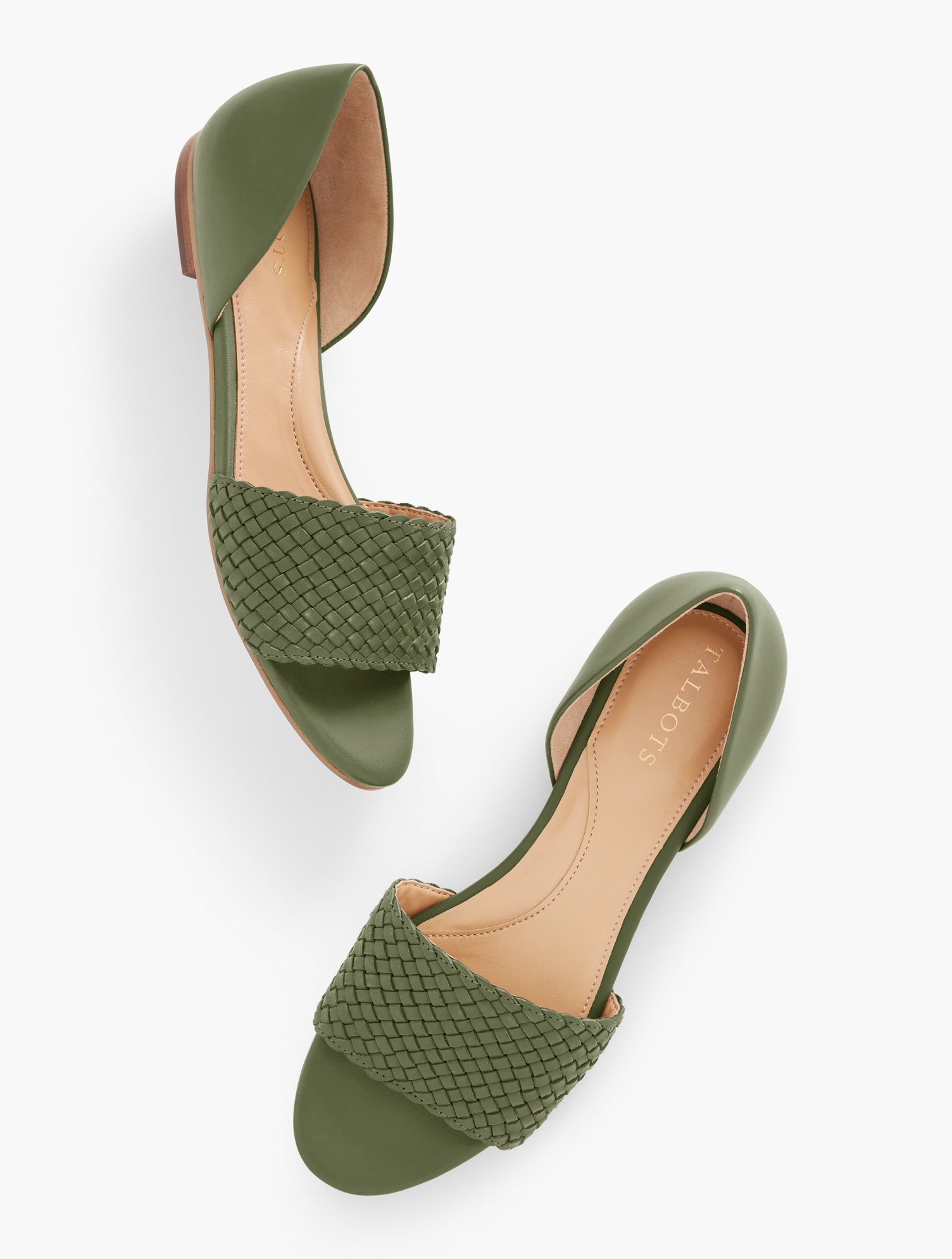 Talbots Leona Woven Leather Sandals - Spring Moss - 11m