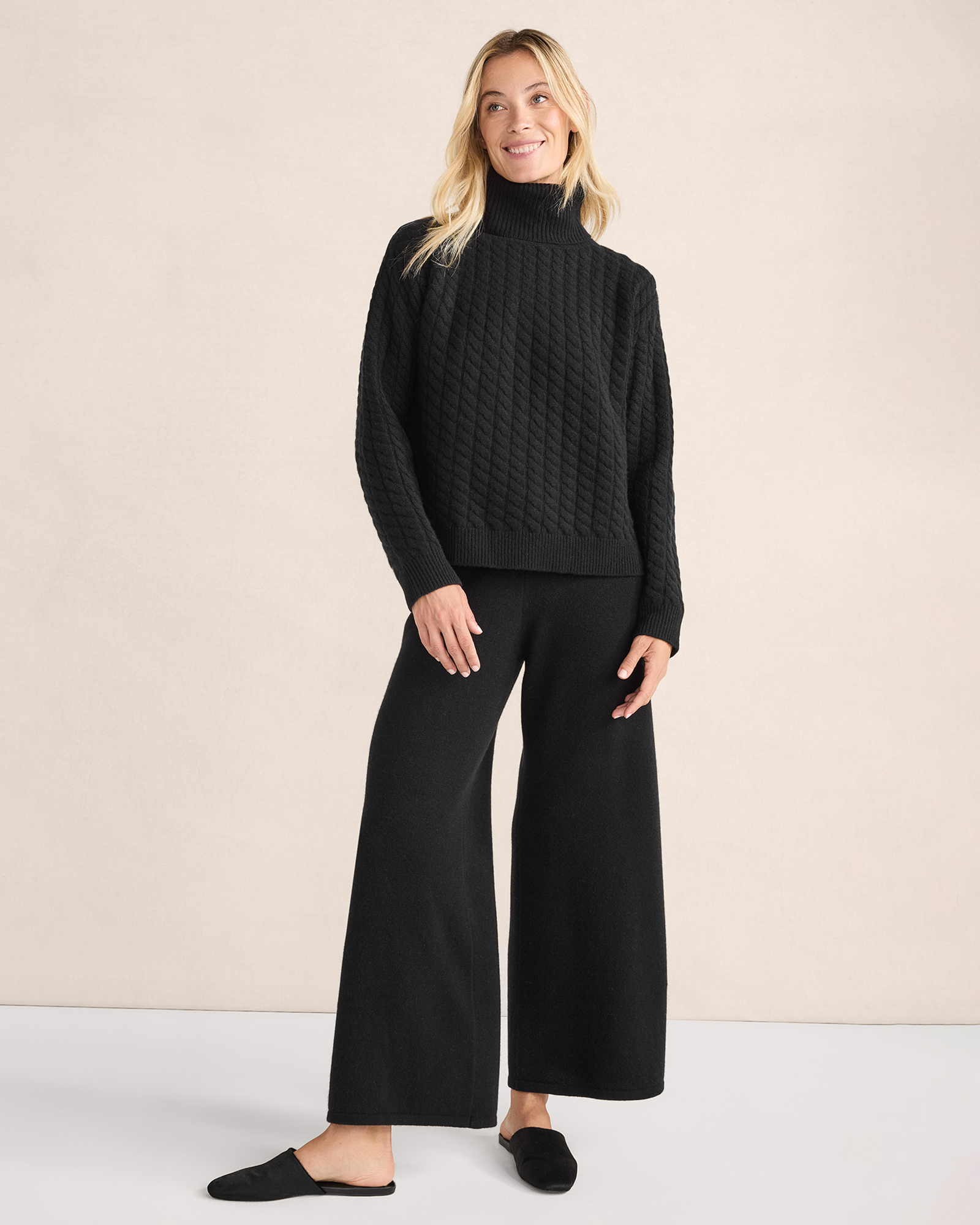 Cashmere Cable Knit Turtleneck Sweater | Haven Well Within