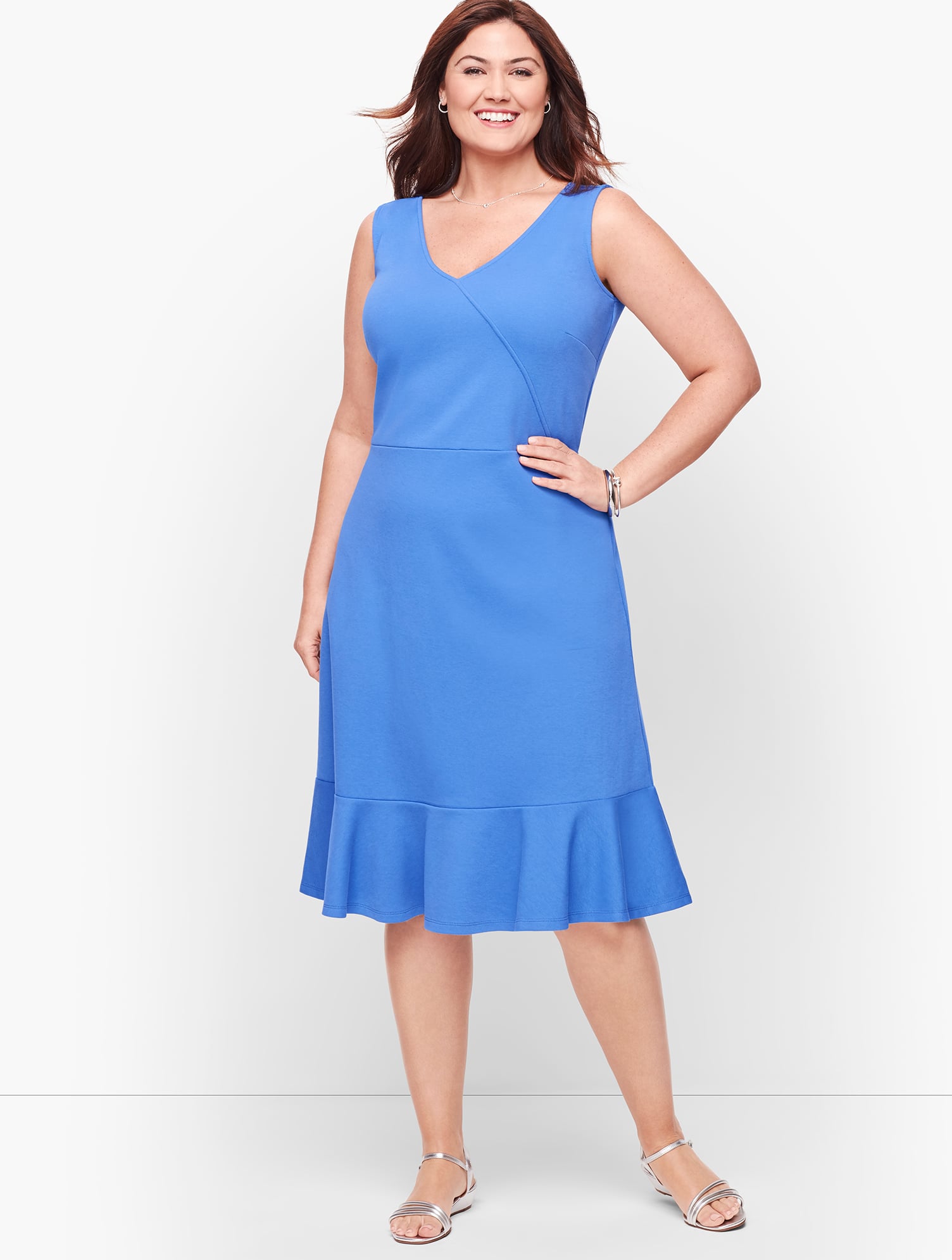 Flounce Hem Fit & Flare Dress | Talbots