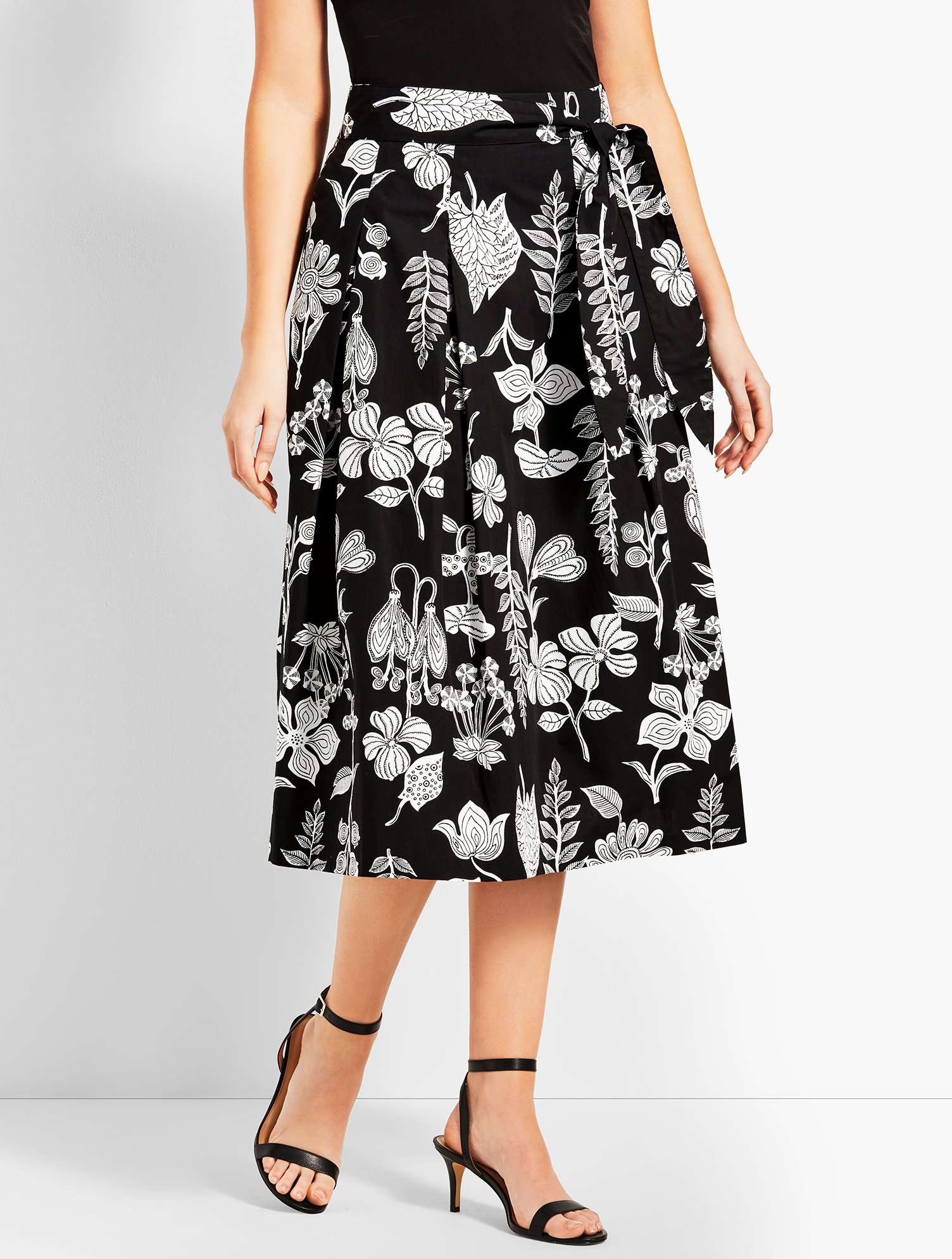 Graphic Garden Pleated Midi Skirt | Talbots