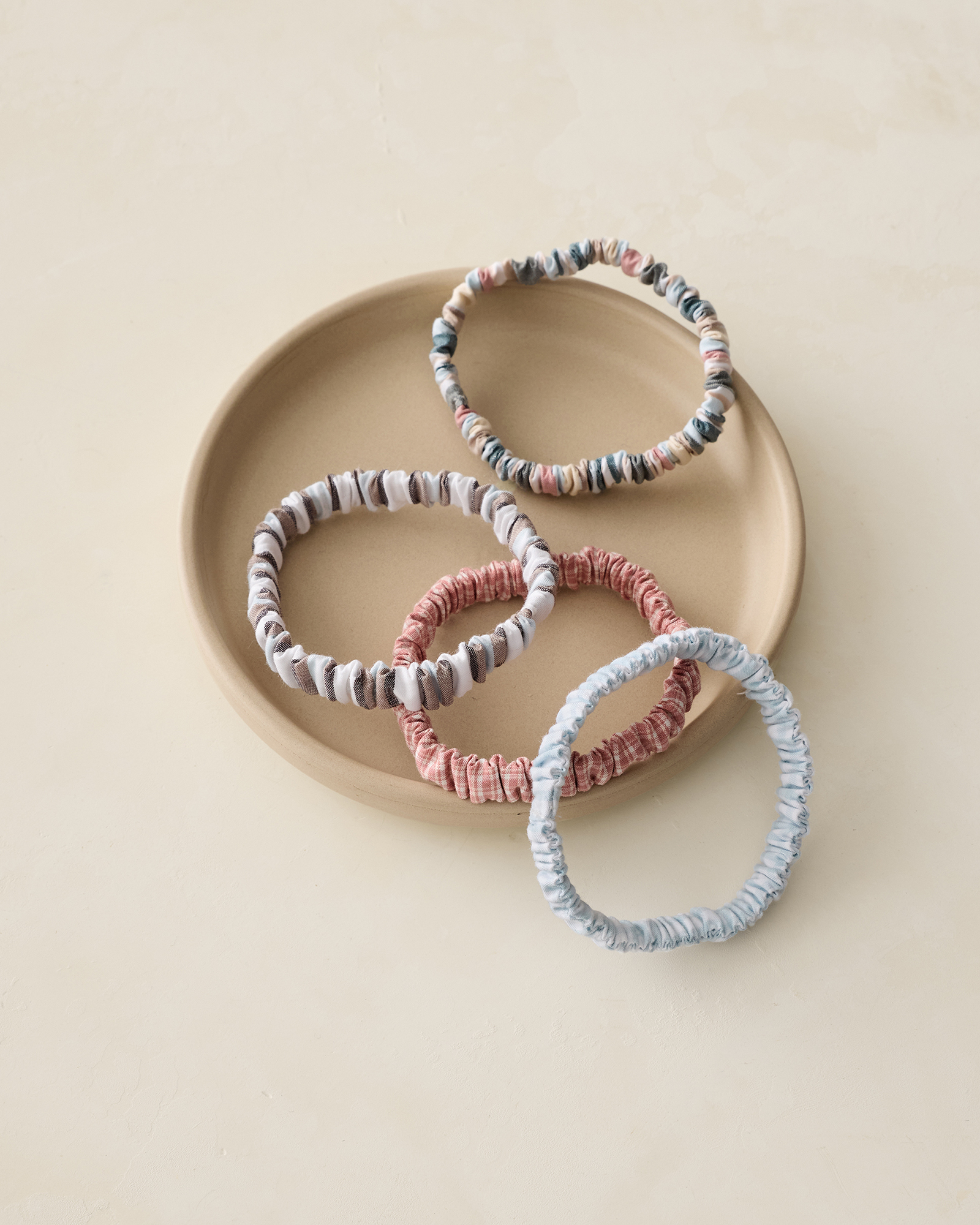 Cotton Poplin Scrunchies, Pack of 4