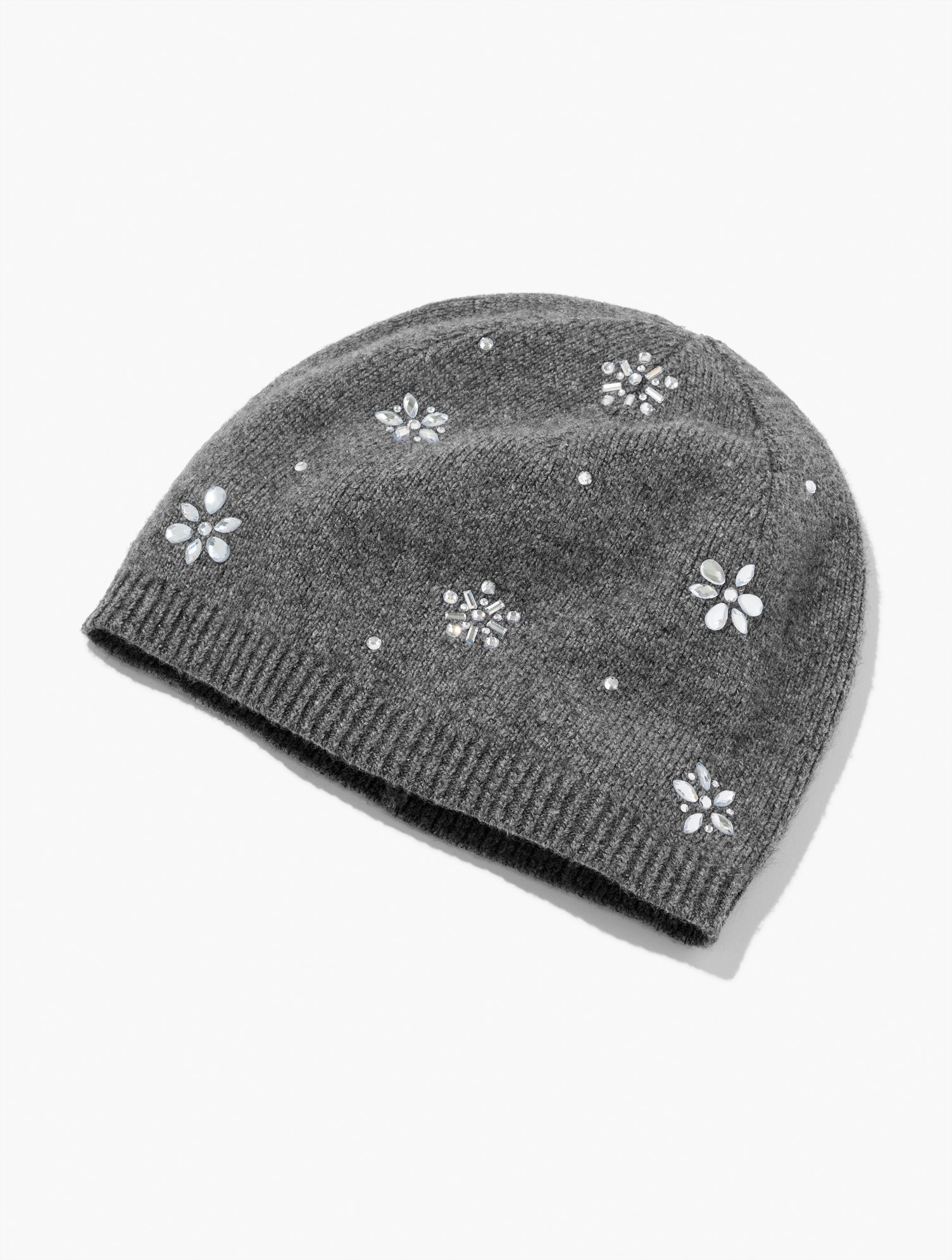 Snowflake Embellished Soft Knit Beanie