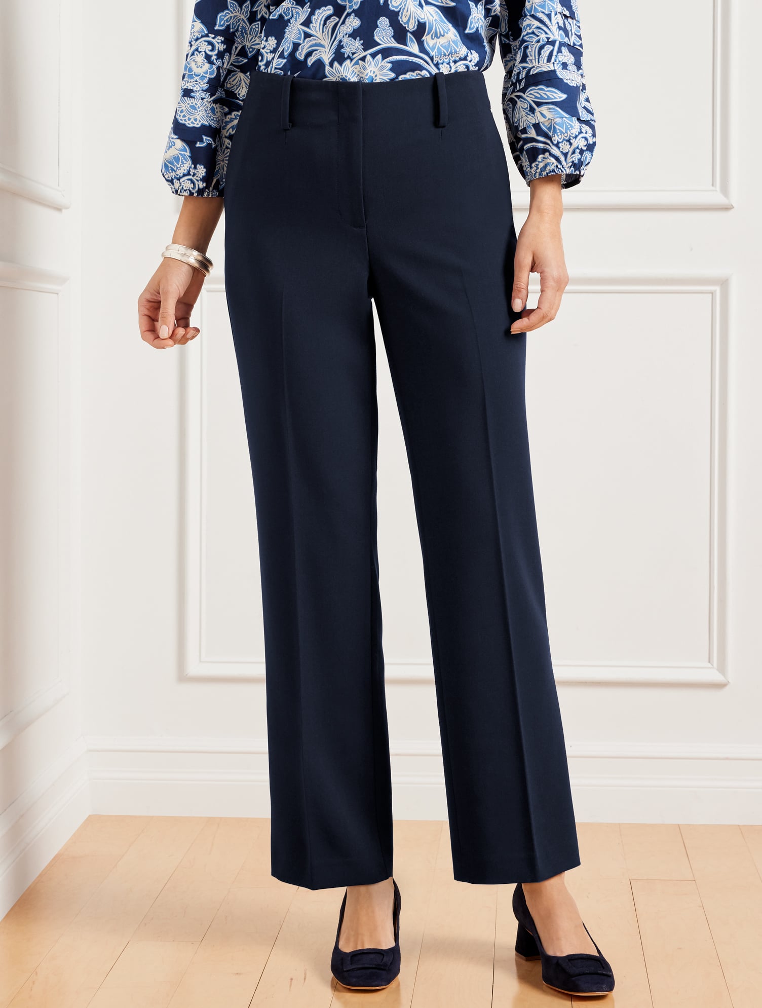 Talbots Southampton Tailored Stretch Straight Leg Pants - Indigo - 14