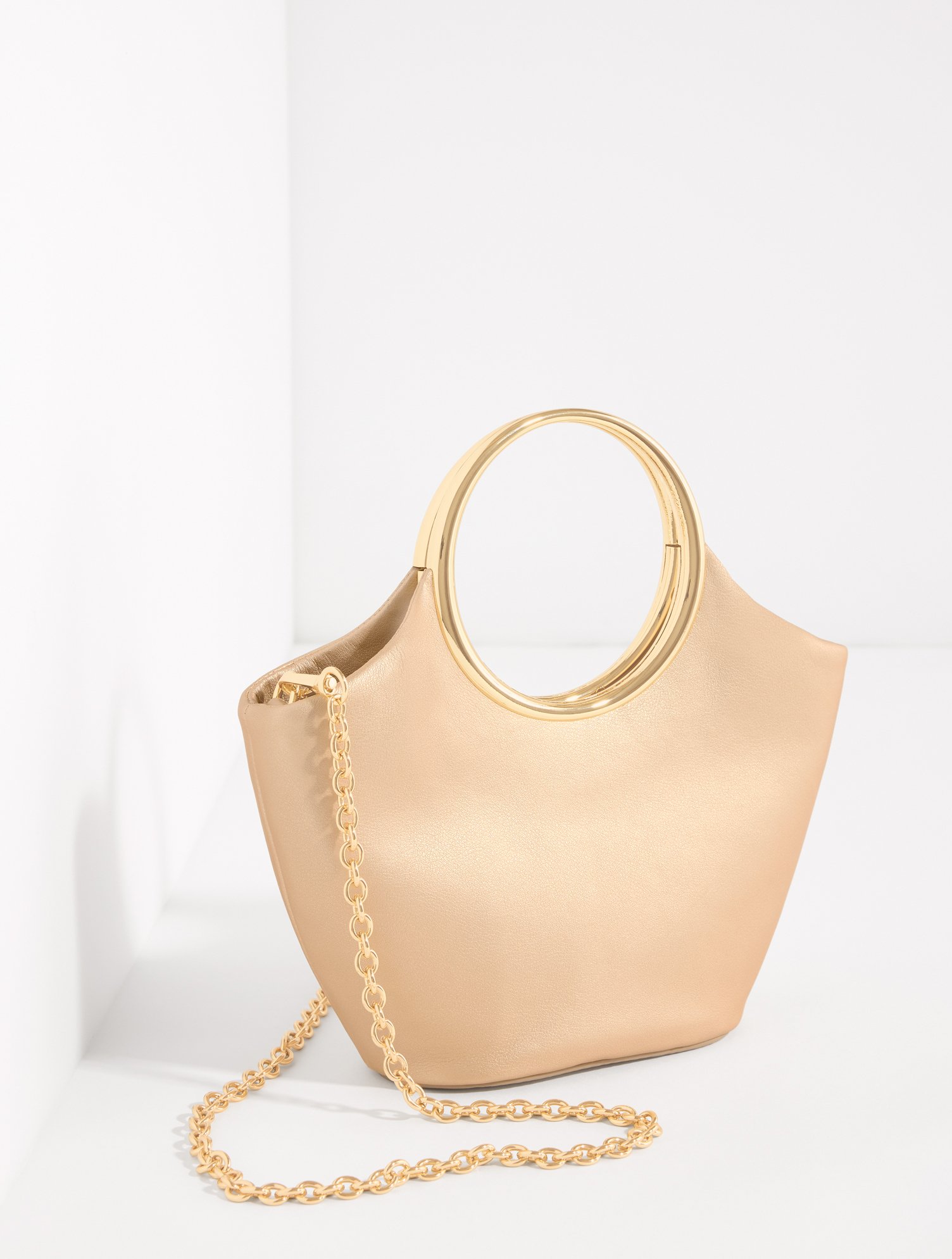 Ring Handle Nappa Crossbody Bag