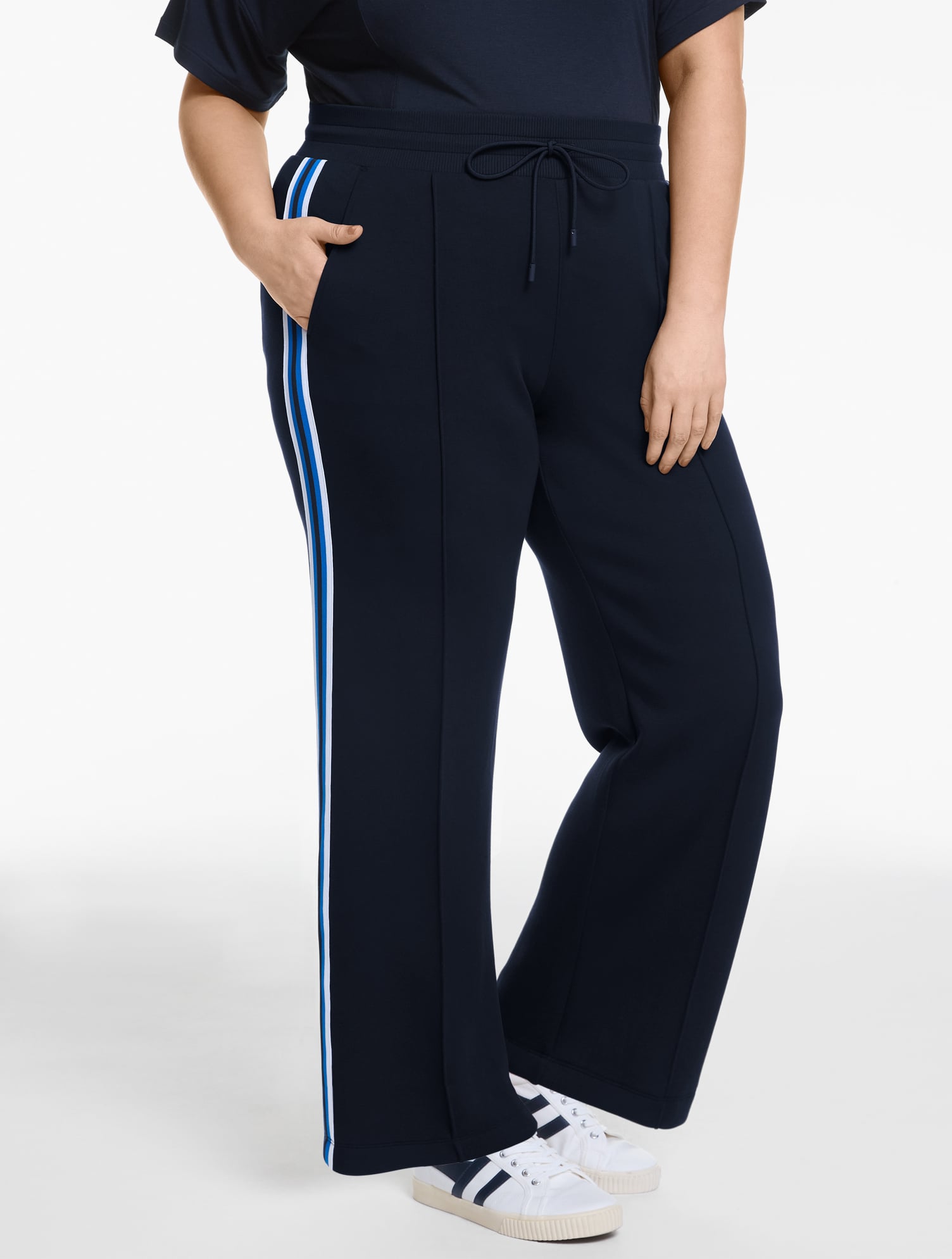 Plus Size - AirKnit Stretch Wide Leg Pants - Blue - 2X Talbots