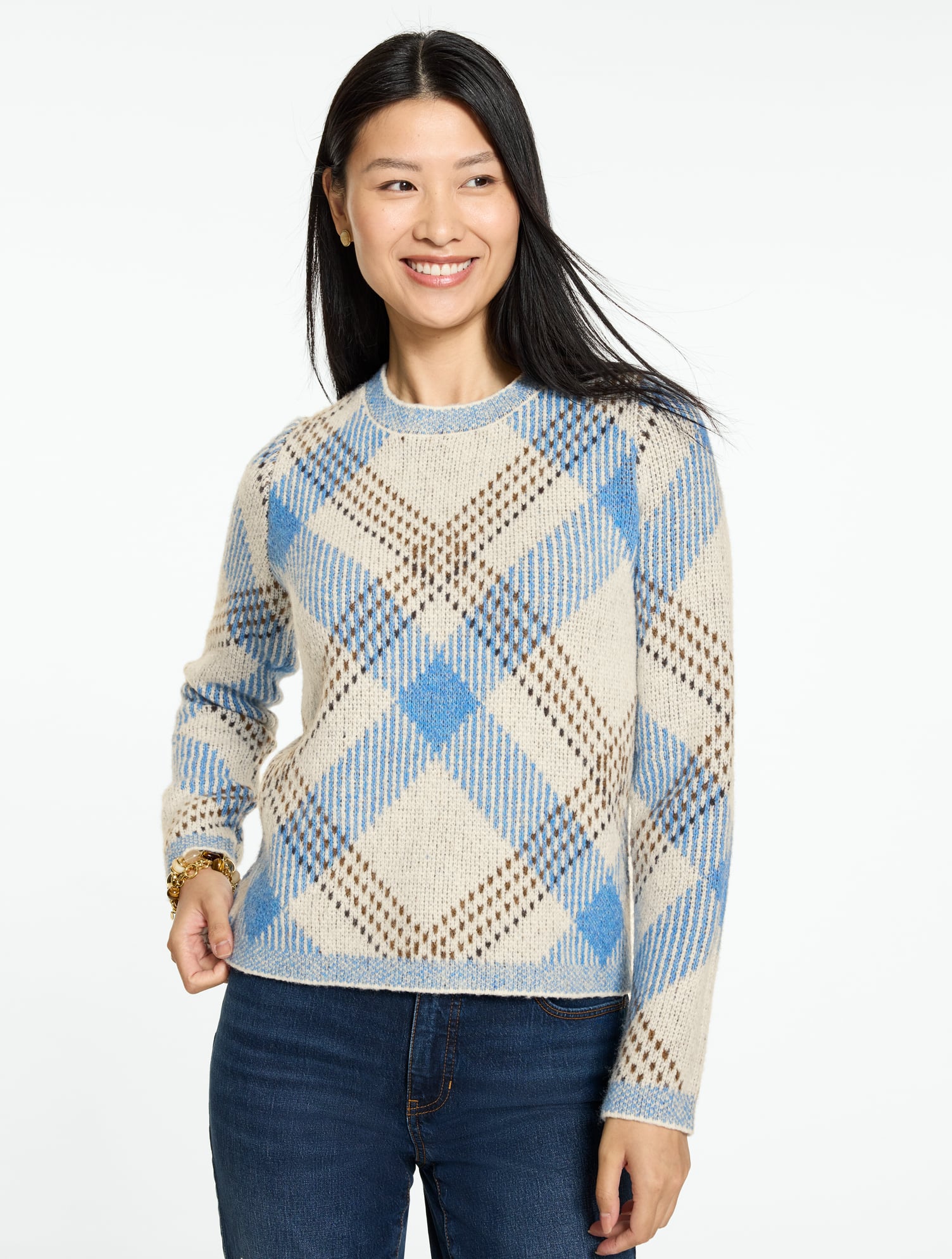 Crewneck Sweater - Plaid