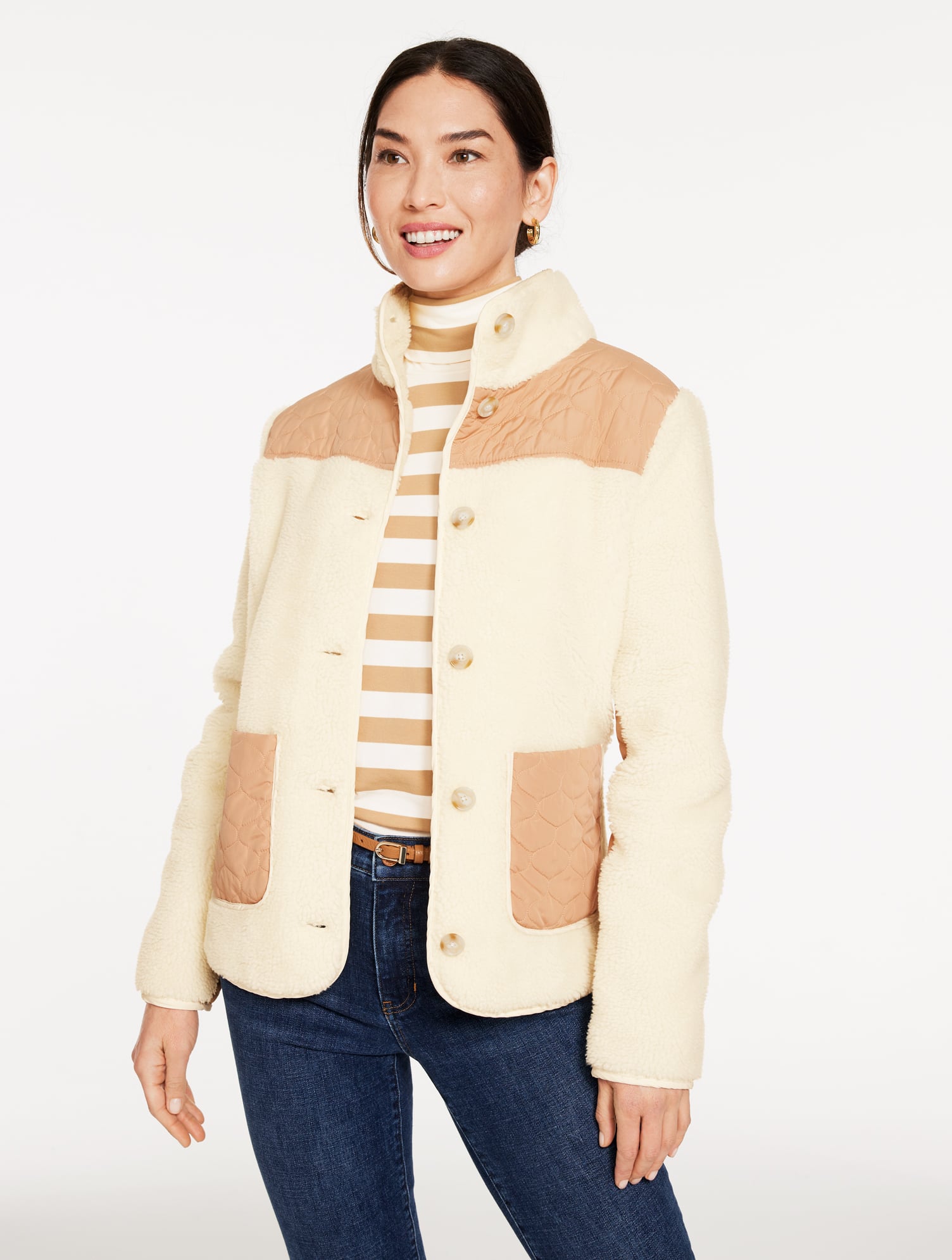 Mixed Media Sherpa Jacket | Talbots