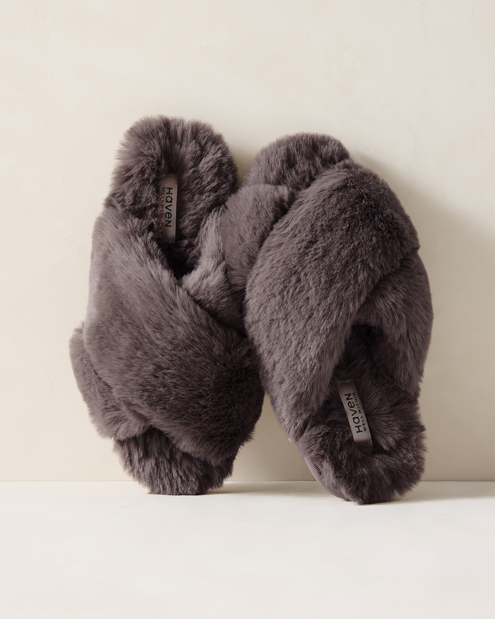 Faux Fur Criss-Cross Slippers - thumbnail 9