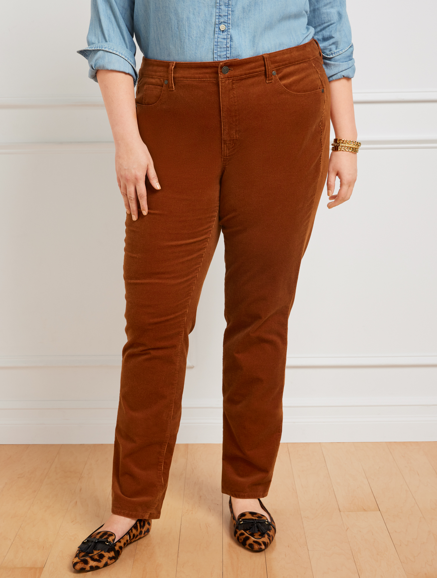 Stretch Corduroy Straight Leg Pants | Talbots