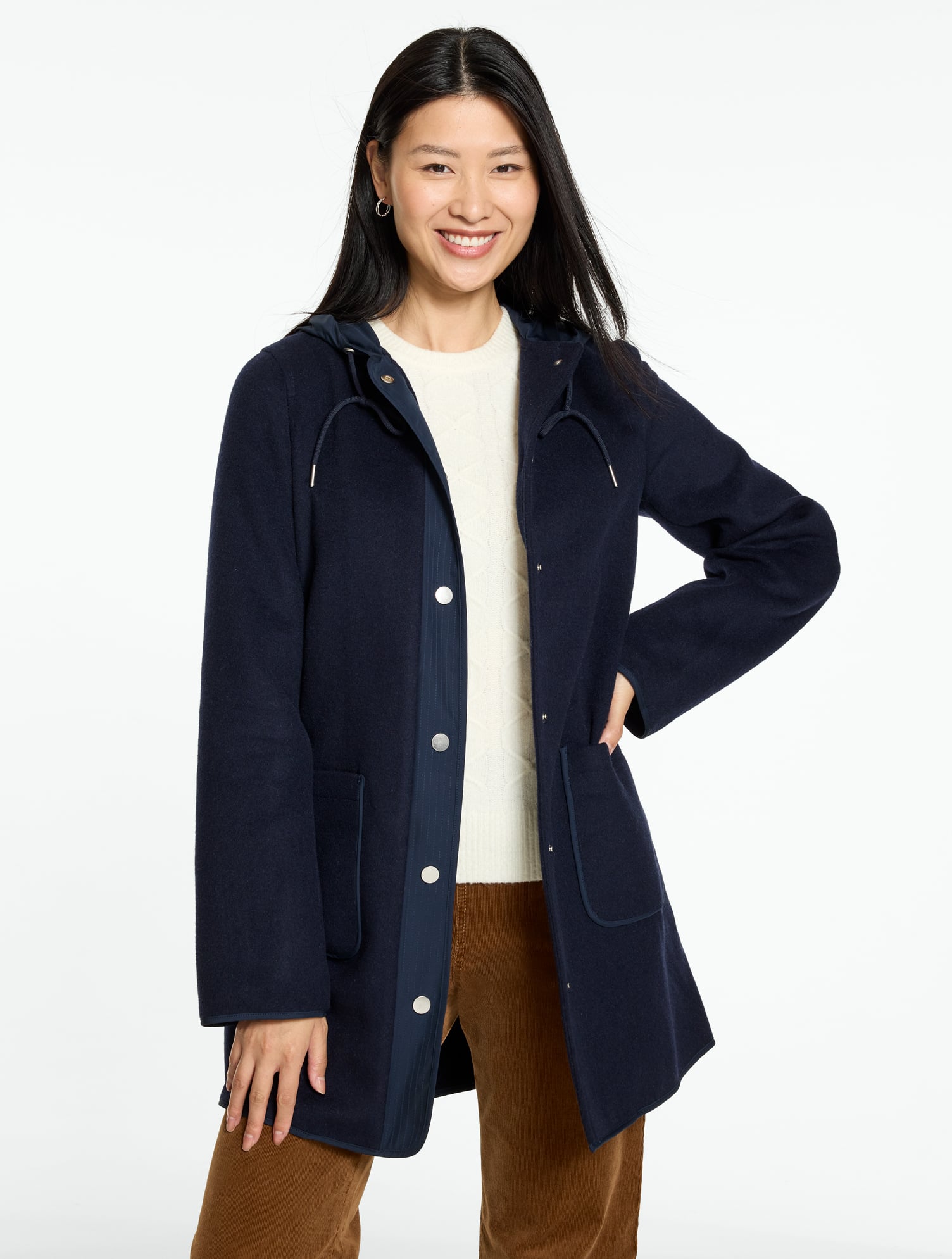 Mixed Media Hooded Jacket