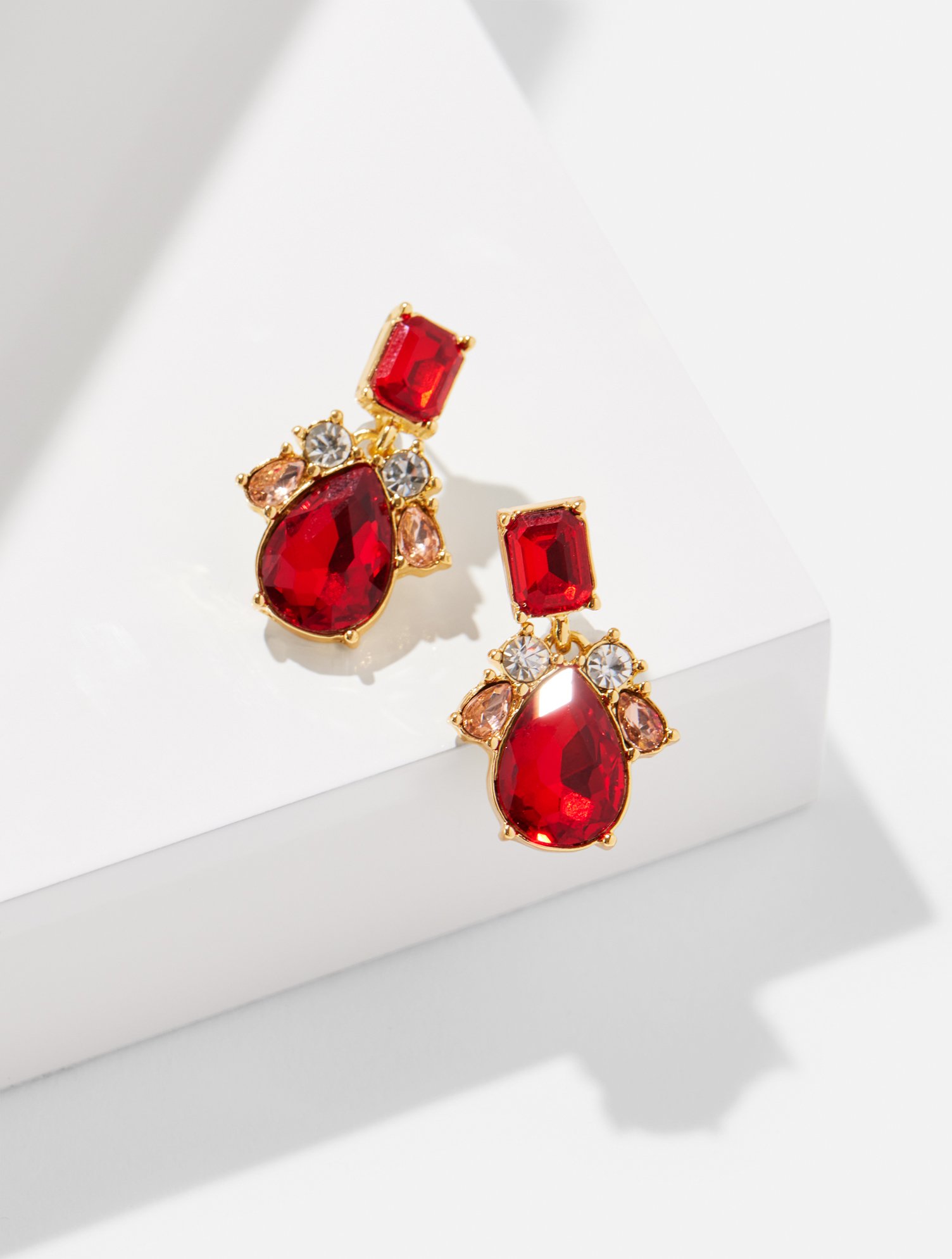 Talbots Greenwich Gallery Drop Earrings - Red/gold - 001  In Red