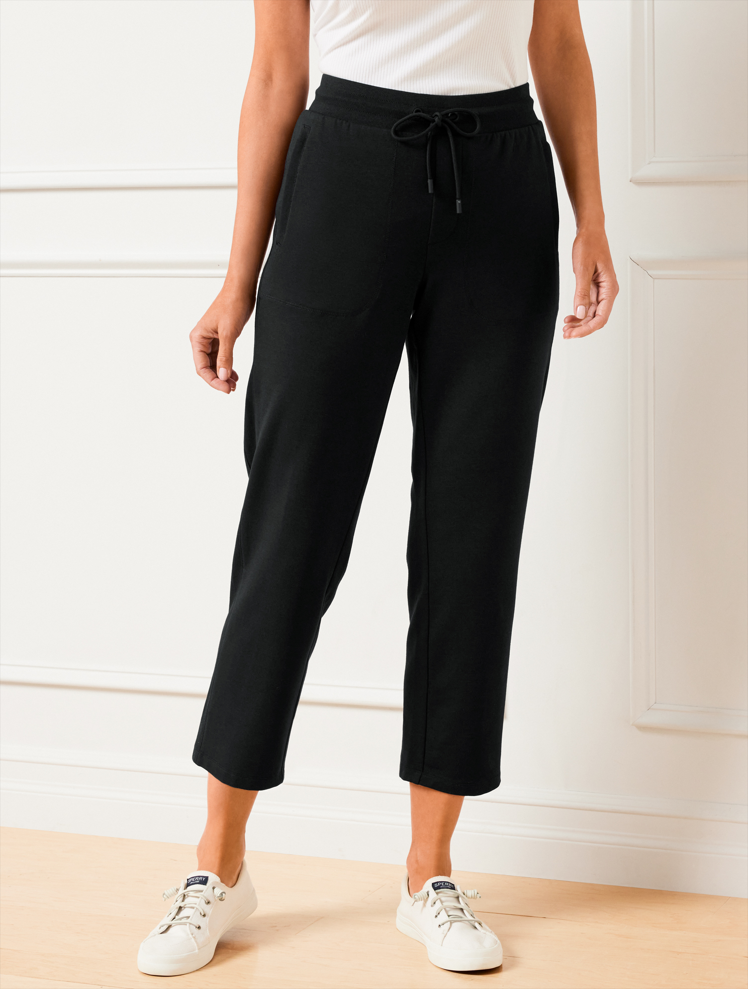 Modal French Terry Straight Crop Pants | Talbots