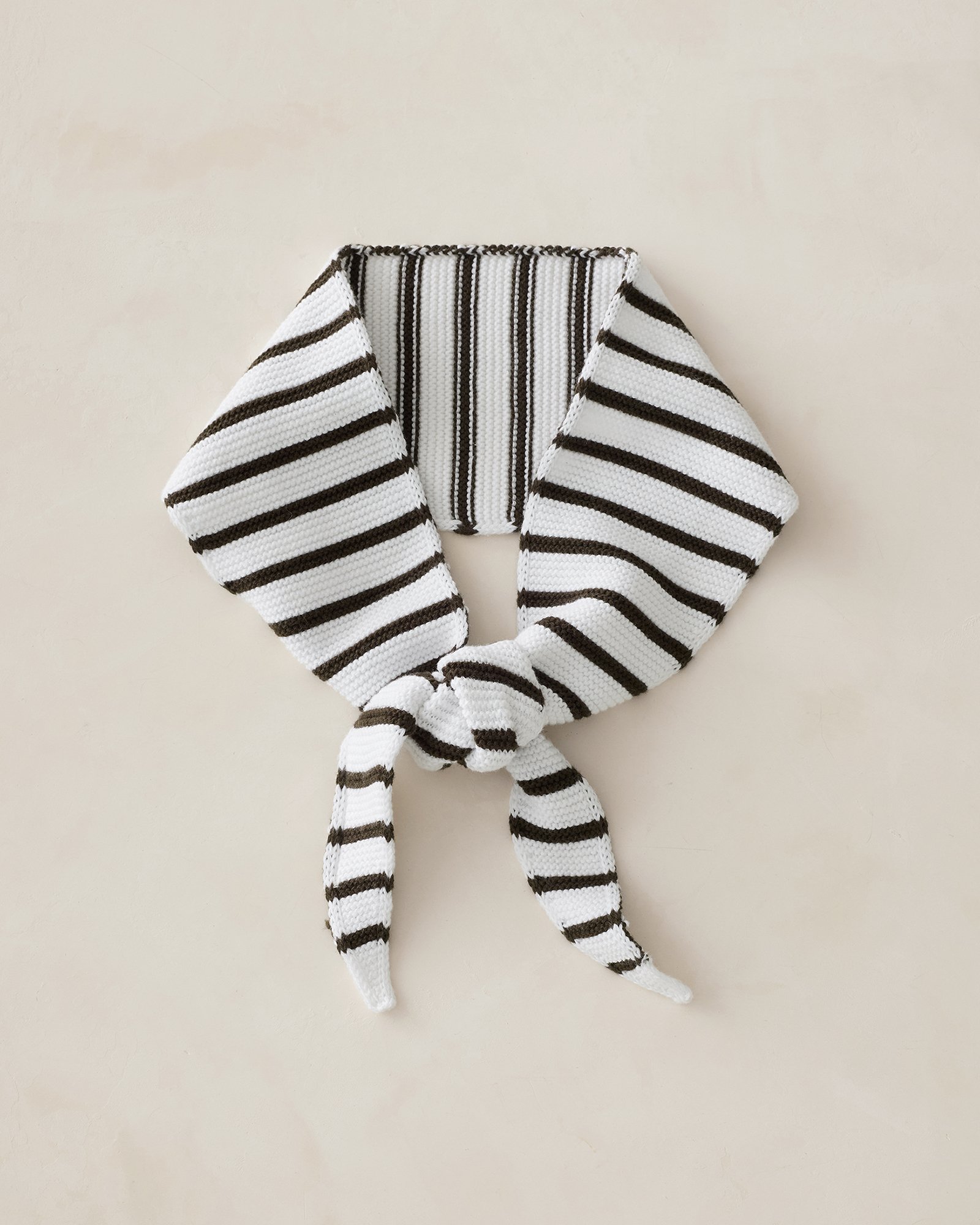 Cotton Knit Stripe Slim Neckerchief