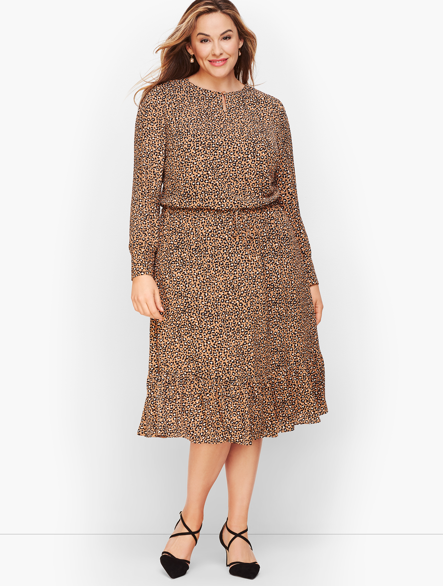 Soft Leopard Print Fit & Flare Dress | Talbots