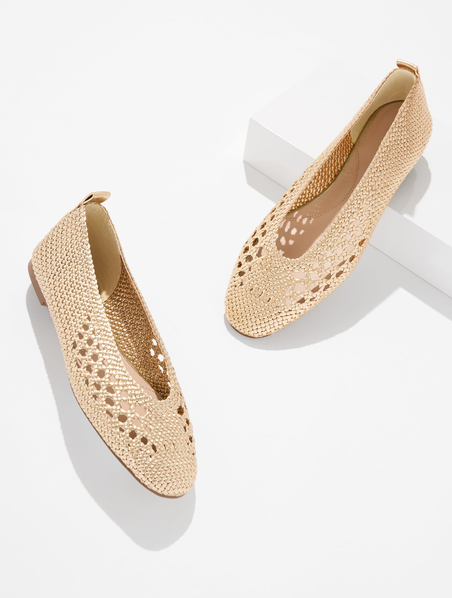Talbots Tana Woven Metallic Ballet Flats - Gold - 11m  In Brown