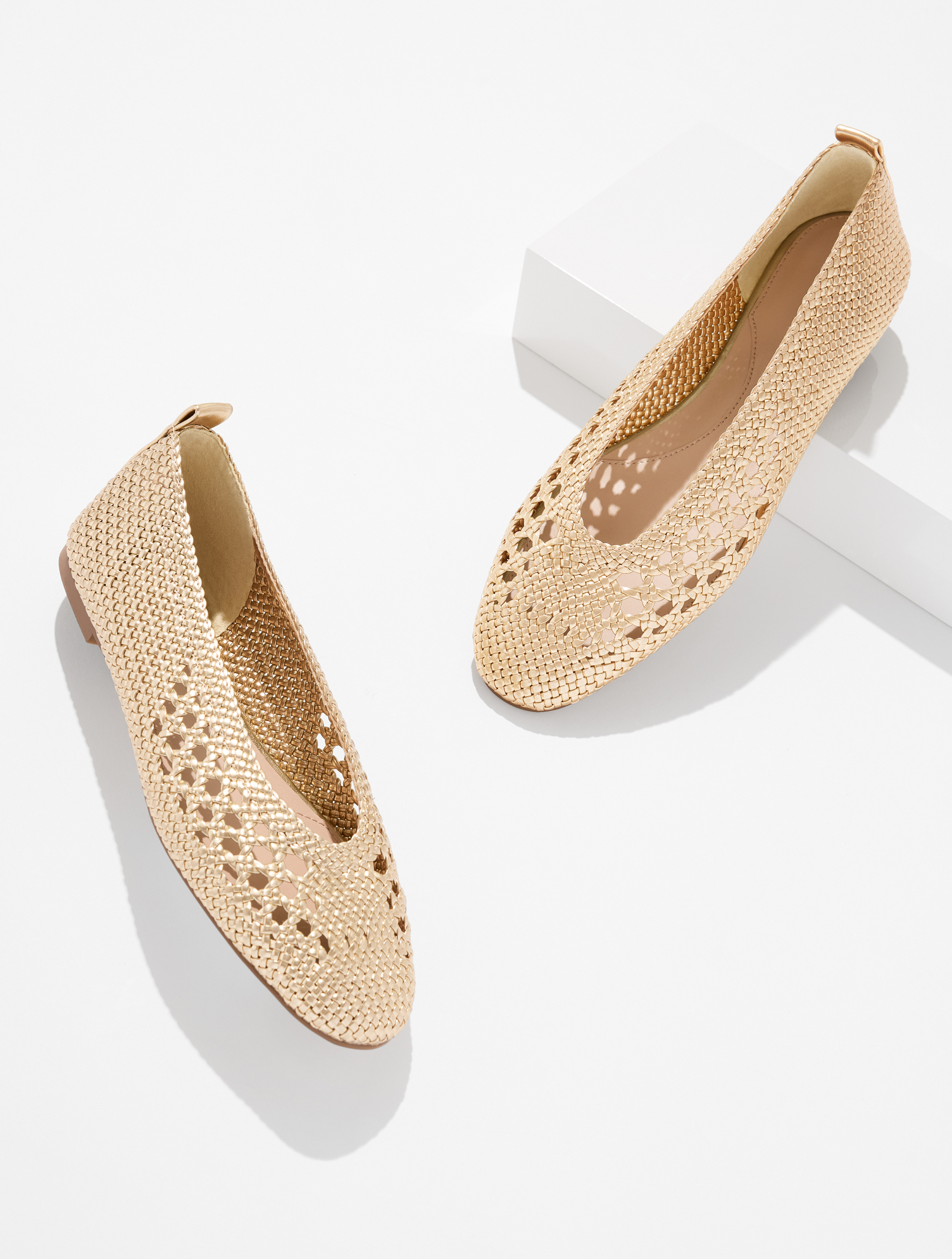 Tana Woven Metallic Ballet Flats